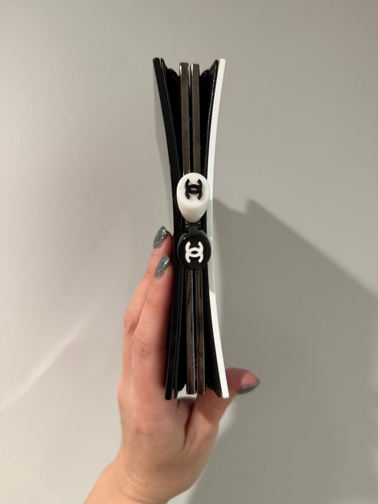 Chanel black and white 2001 resin clutch