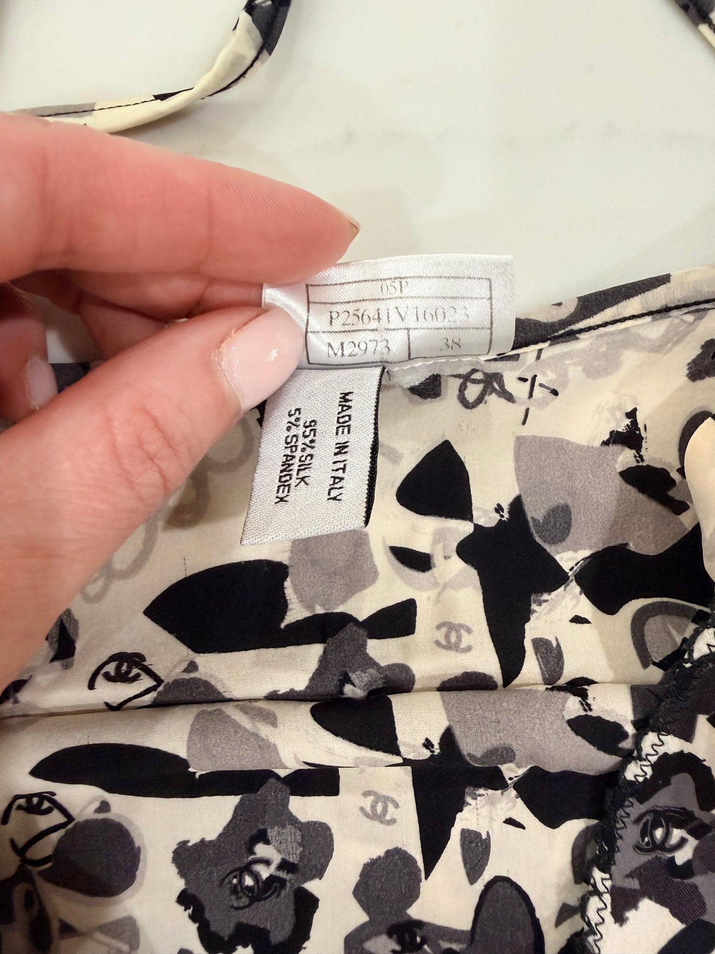 Chanel Vintage stretch Silk top circa 05P Fr 38