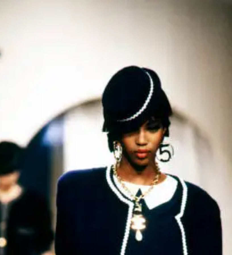 Vintage Jumbo runway CHANEL Iconic No 5 Hoop Earrings