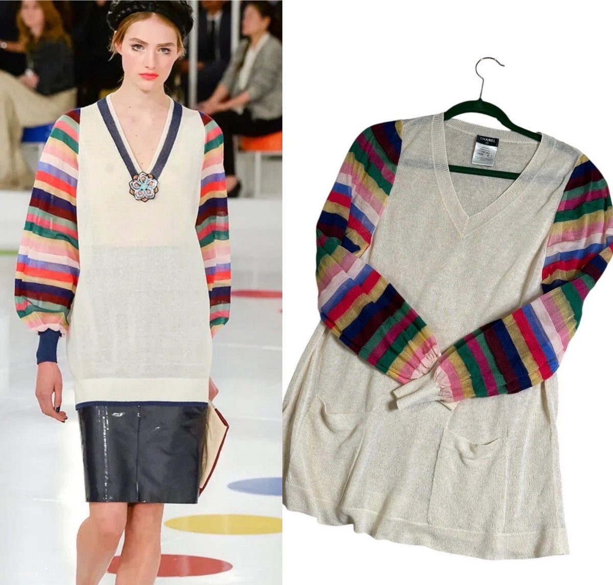Chanel runway fr 38 silk oversized sweater