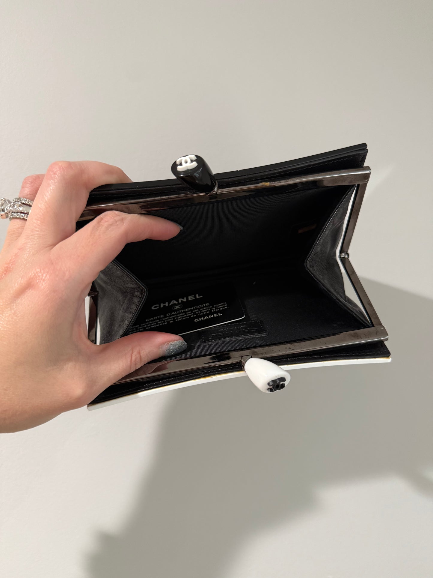 Chanel black and white 2001 resin clutch