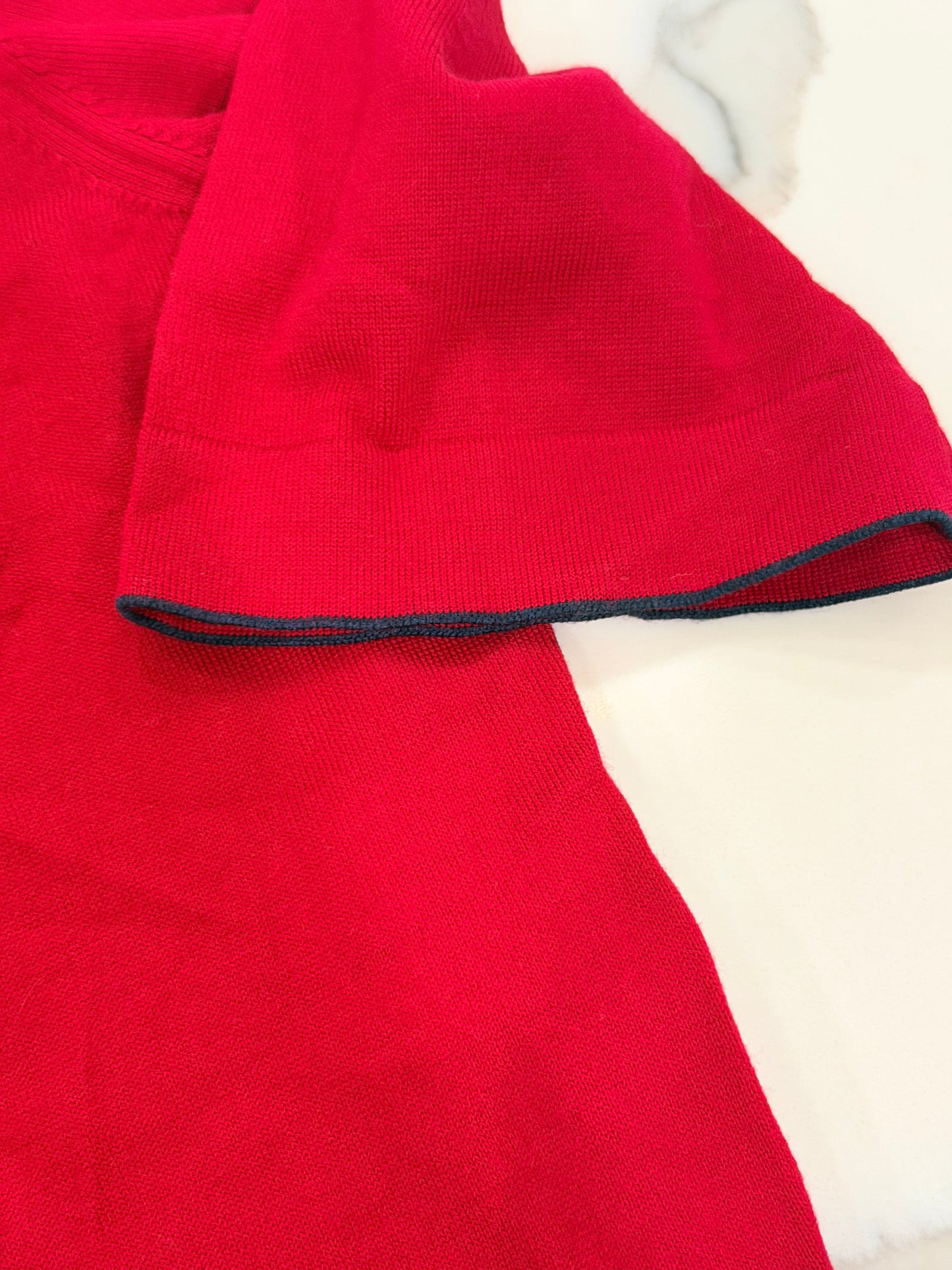Chanel red wool tshirt with crest on chest fr 40+ balance