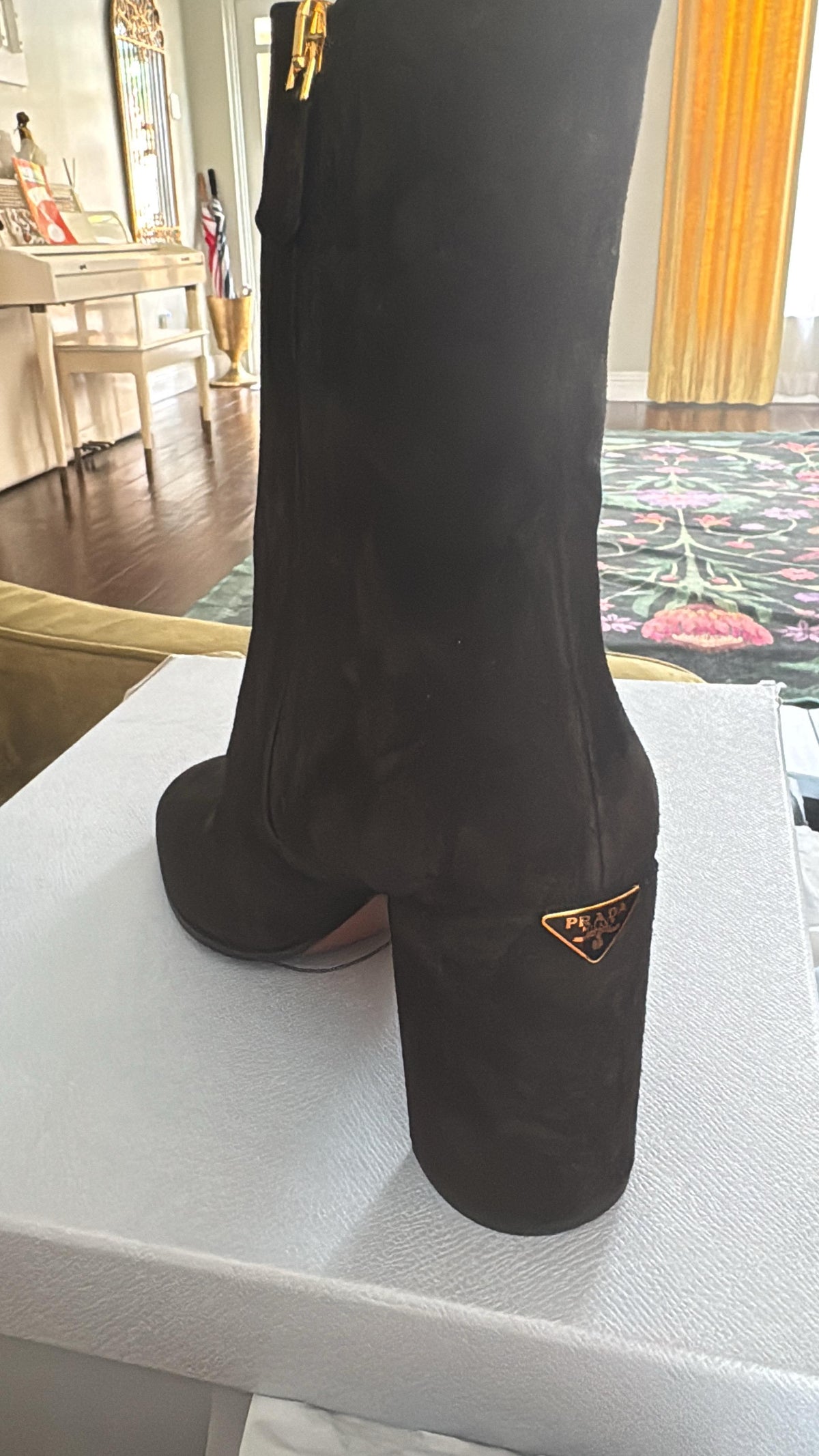Prada Black Suede Boots 41