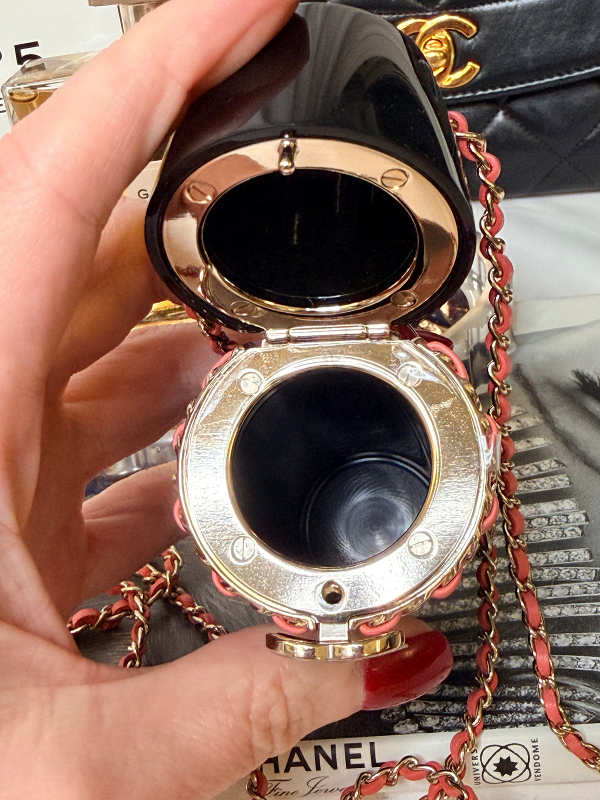 Chanel Lipstick Purse Case necklace