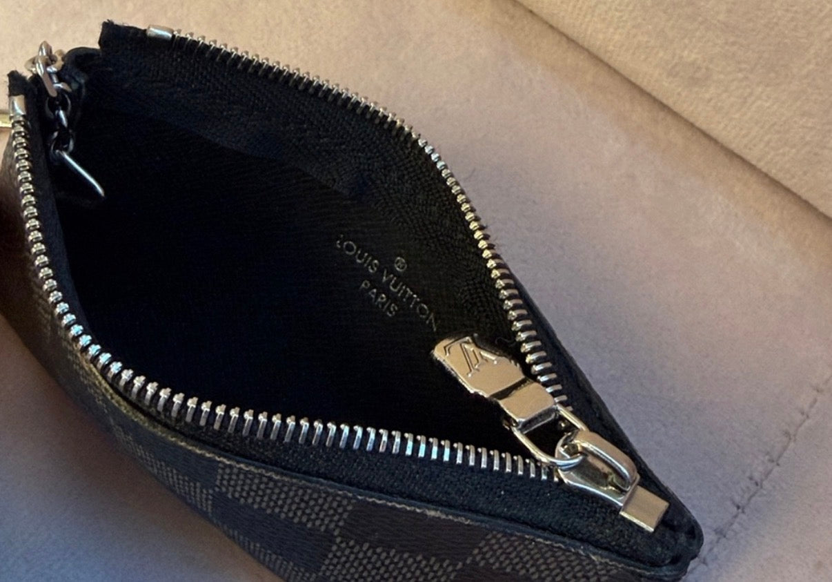 Louis Vuitton Black and Gray Damier Key Cles Pouch