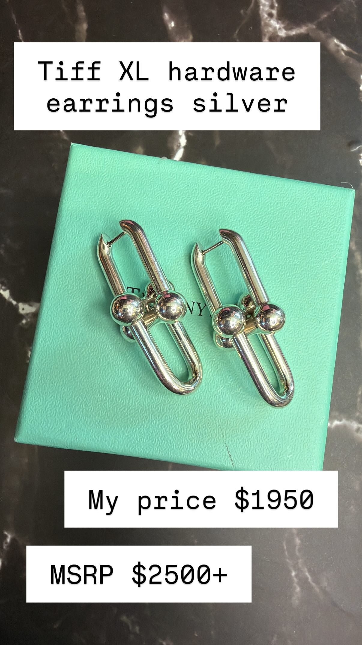 Tiffany & CO XL 925 Hardware pierced earrings