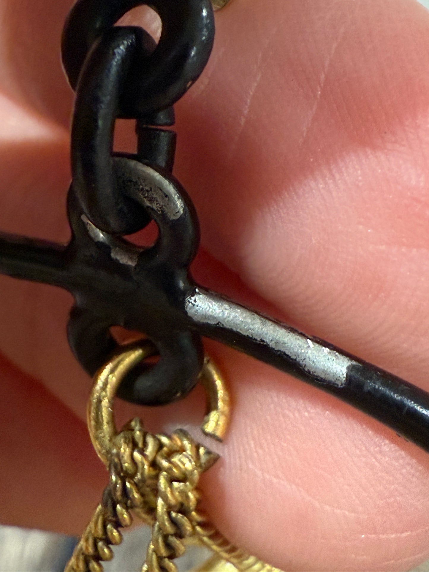 Rare XL black logo & purse charm earrings from 1994