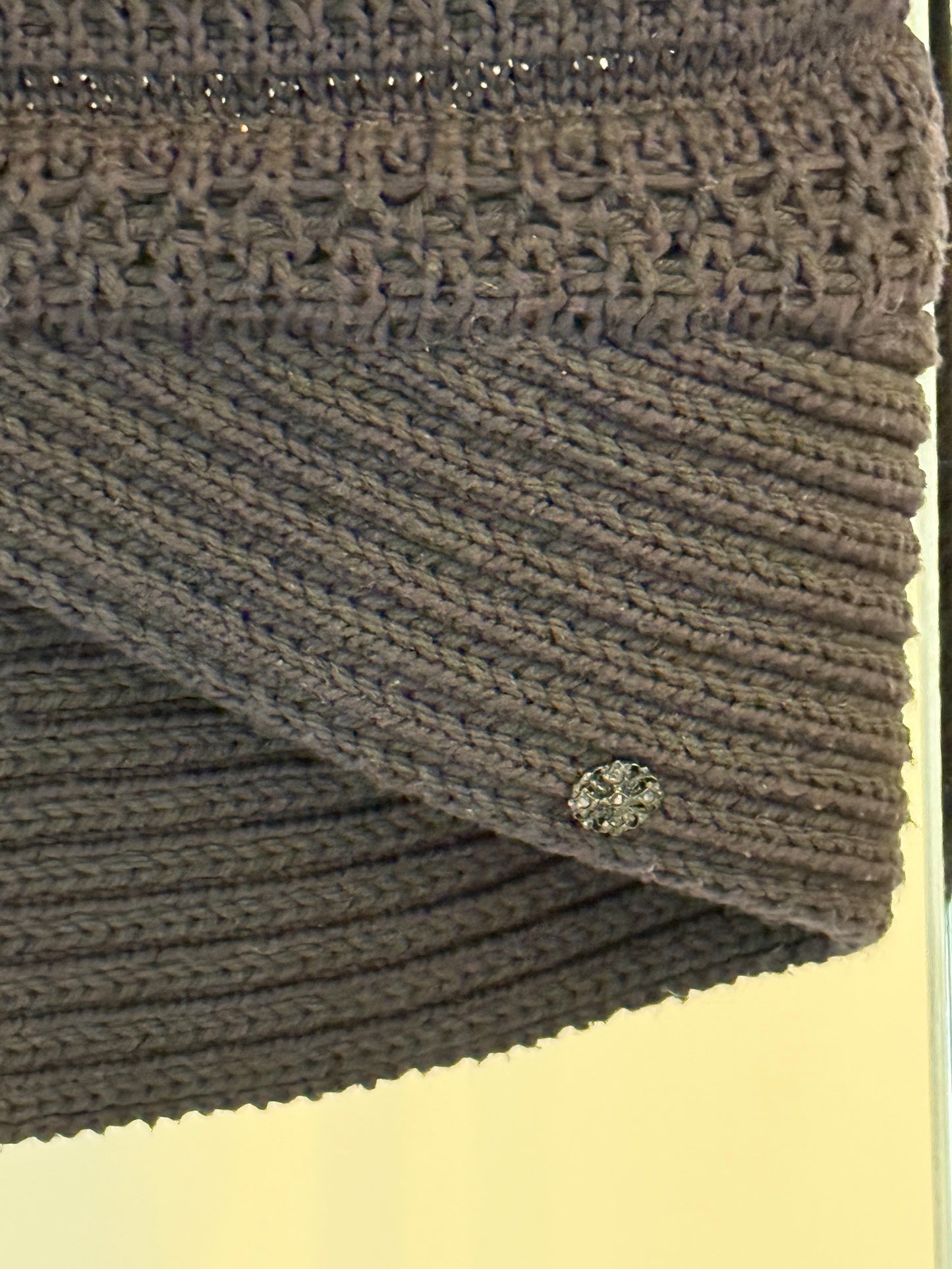 Chanel Spring 2011 Black Crochet 3/4 Sleeve Sweater FR 40