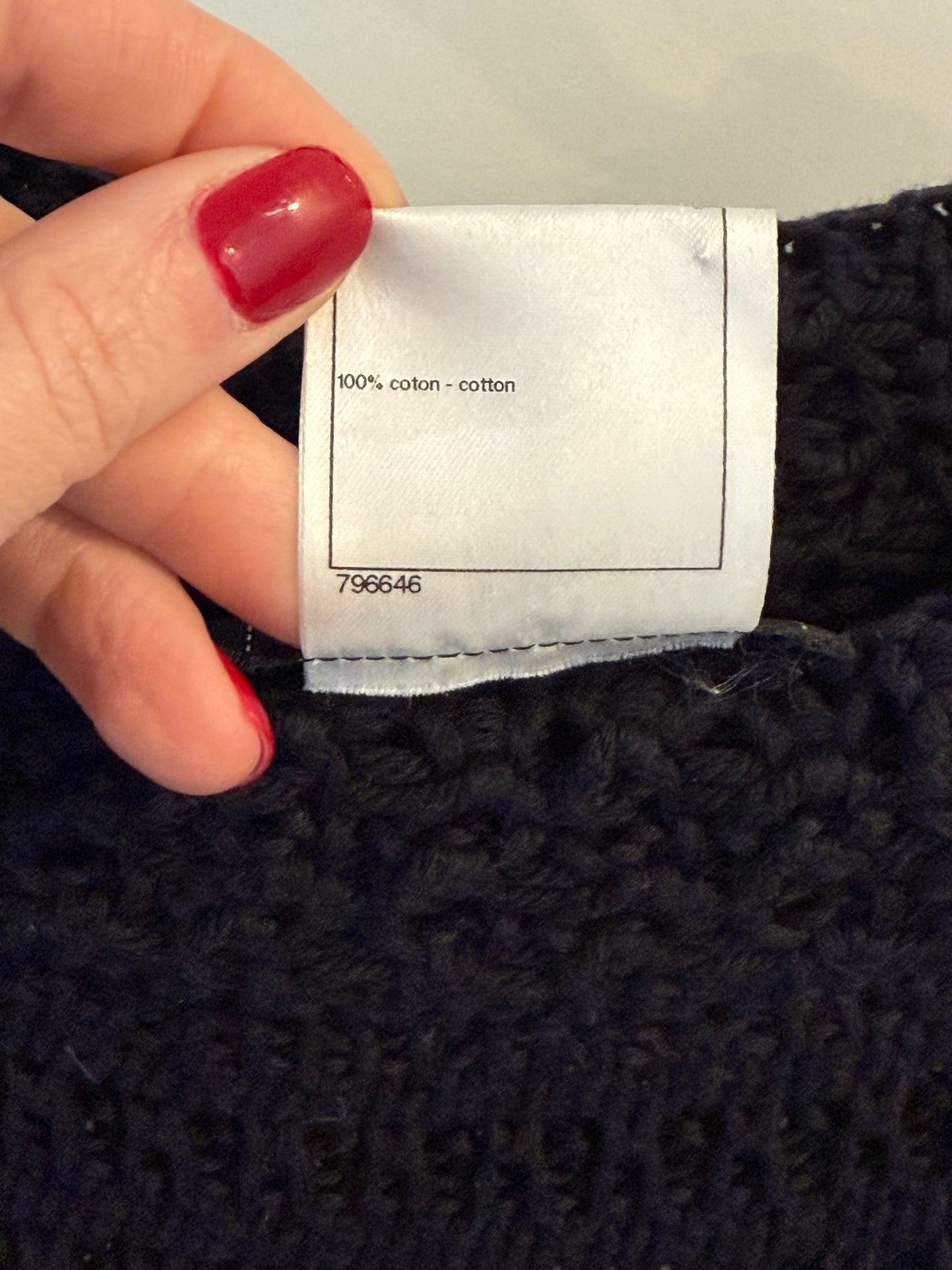 Chanel Spring 2011 Black Crochet 3/4 Sleeve Sweater FR 40