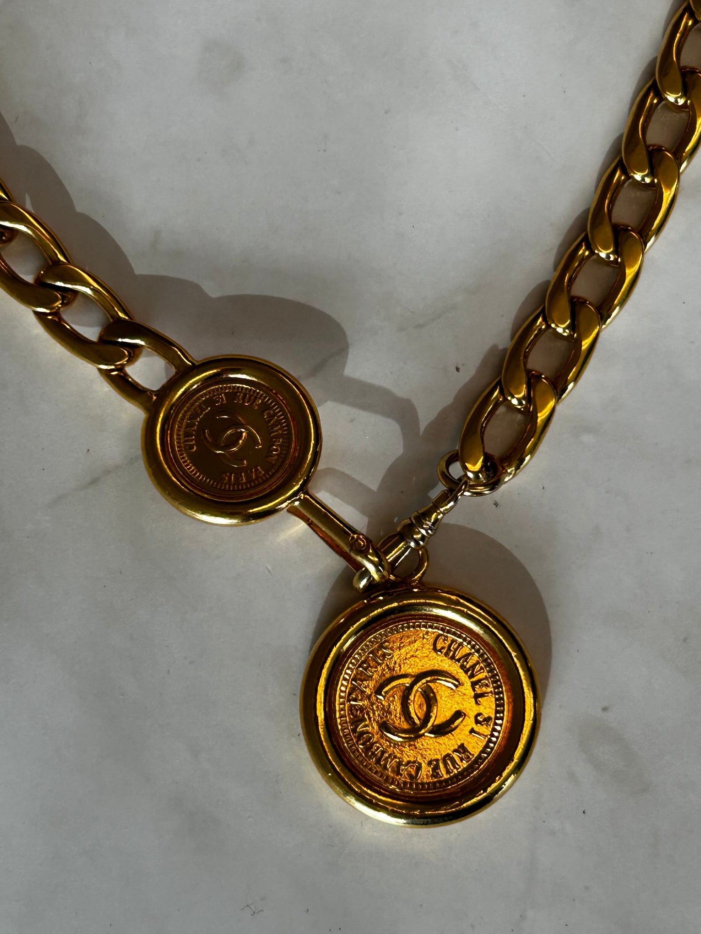 Chanel 24K Plated Coin Belt 30.5"