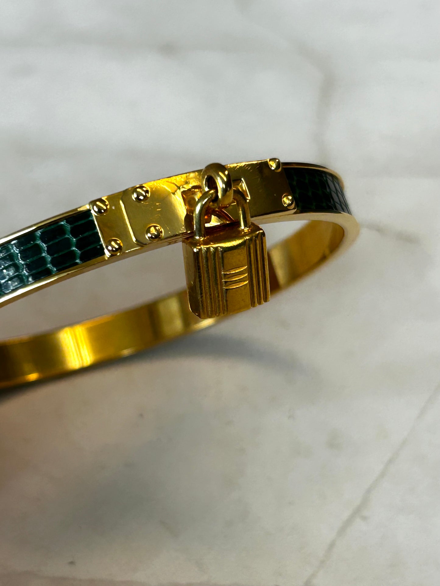 Hermes Kelly Lock Cadena Bangle Bracelet