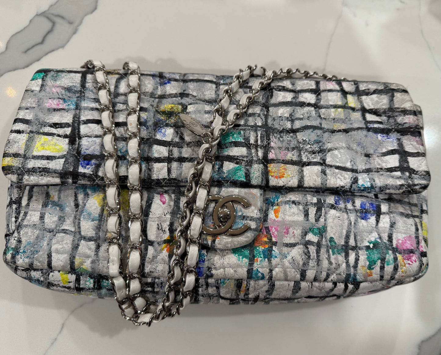 Chanel hand painted Graffiti East West Flap Bag