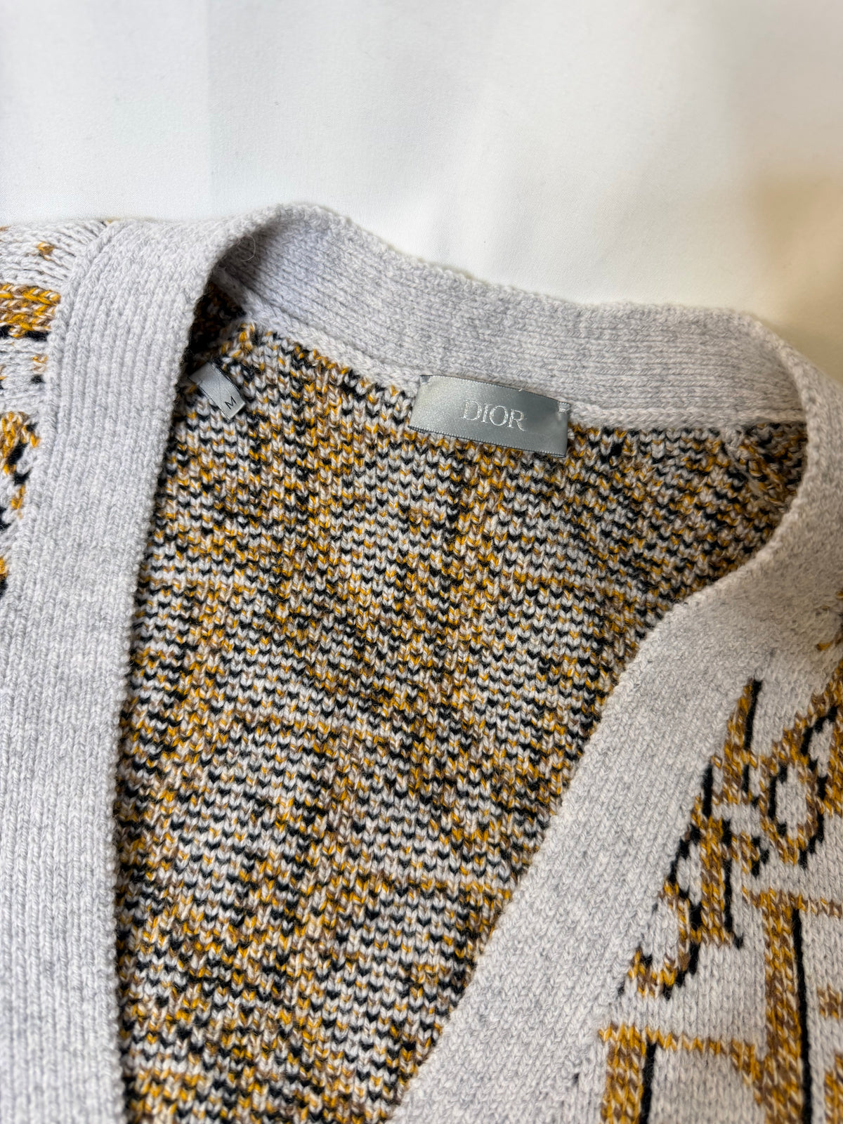 DIOR MEN Oblique Jacquard Virgin Wool Cardigan size M