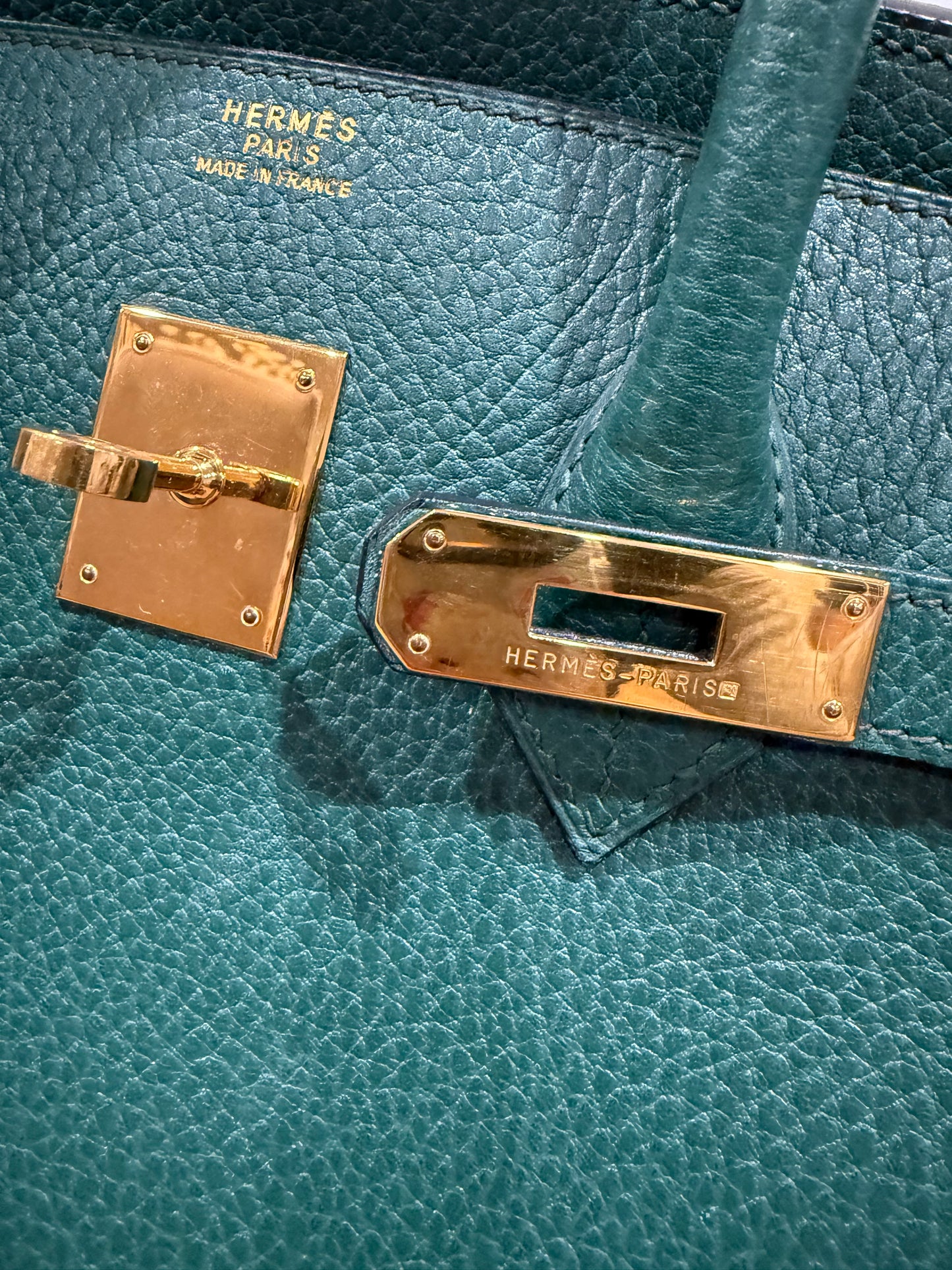 Vintage Hermès Birkin 35 Vert Anglais Ardennes Gold Hardware 1993