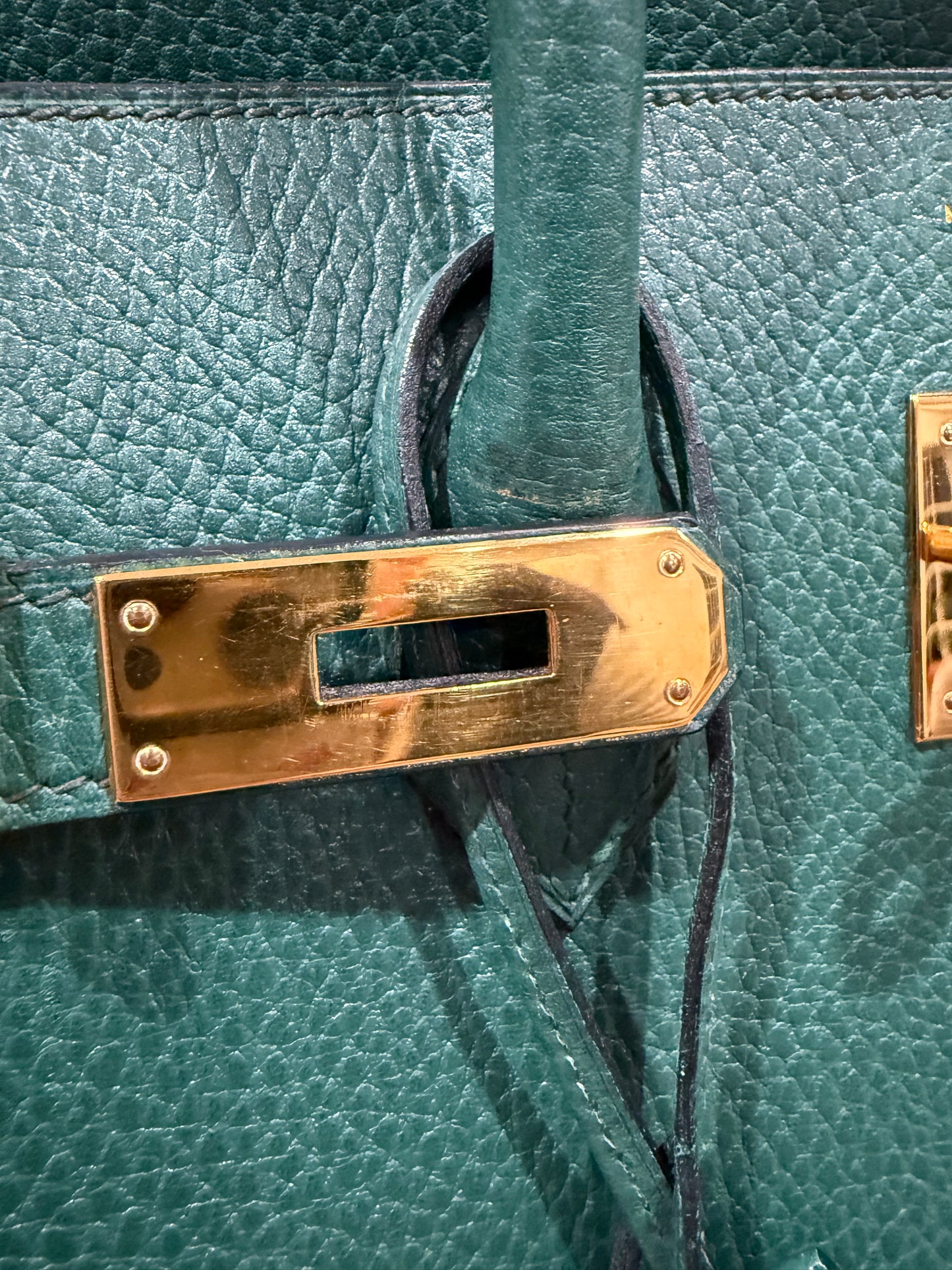 Vintage Hermès Birkin 35 Vert Anglais Ardennes Gold Hardware 1993