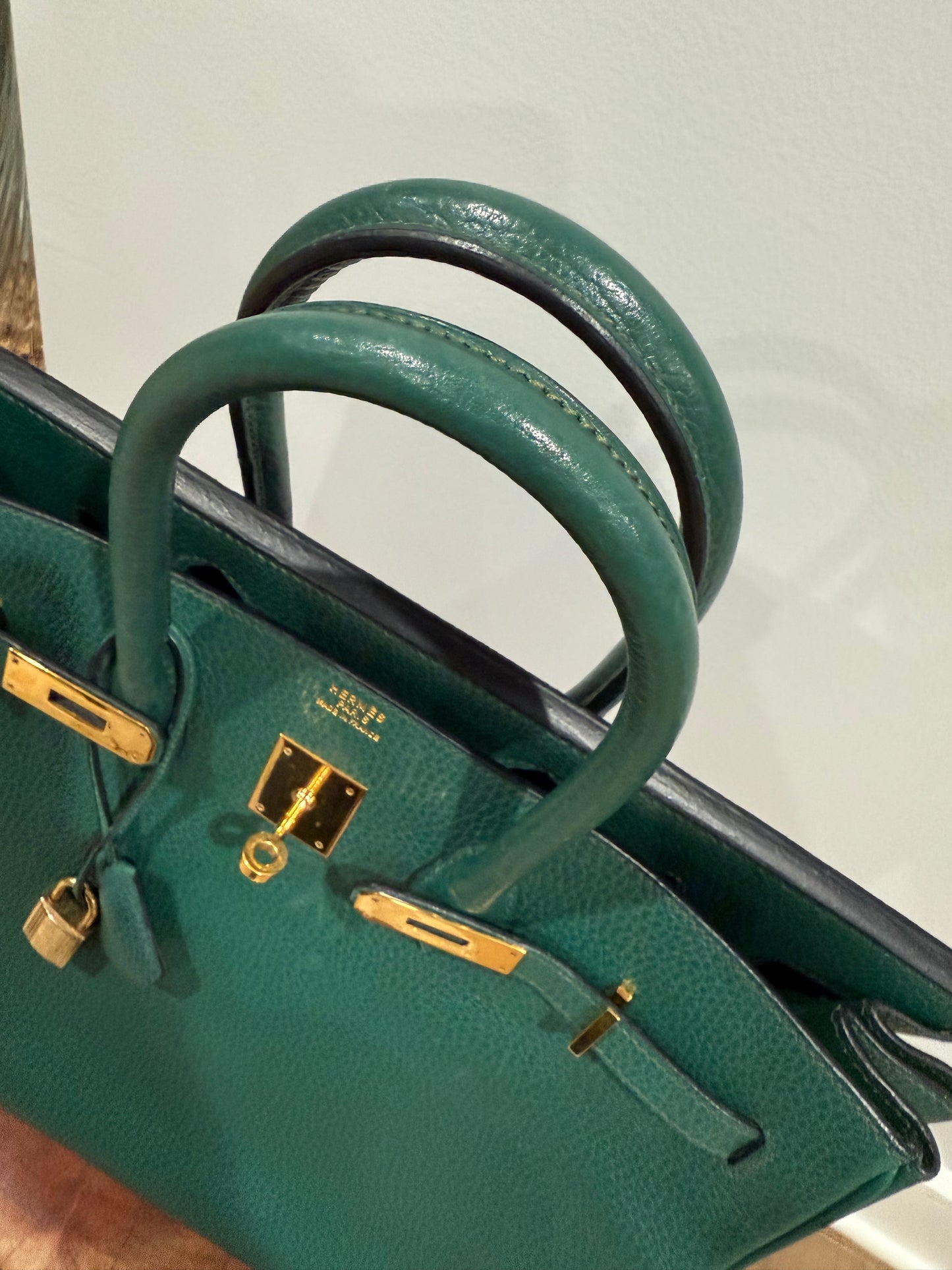 Vintage Hermès Birkin 35 Vert Anglais Ardennes Gold Hardware 1993