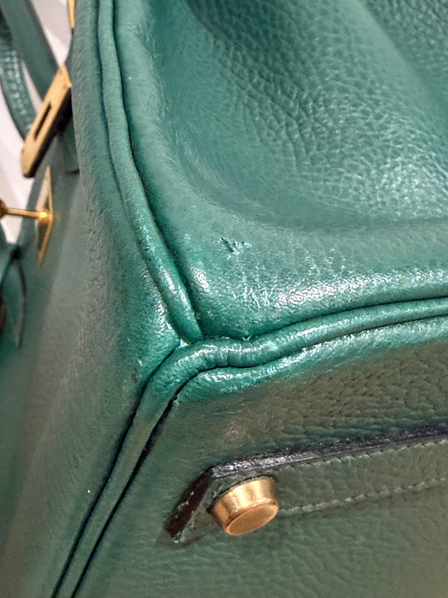 Vintage Hermès Birkin 35 Vert Anglais Ardennes Gold Hardware 1993