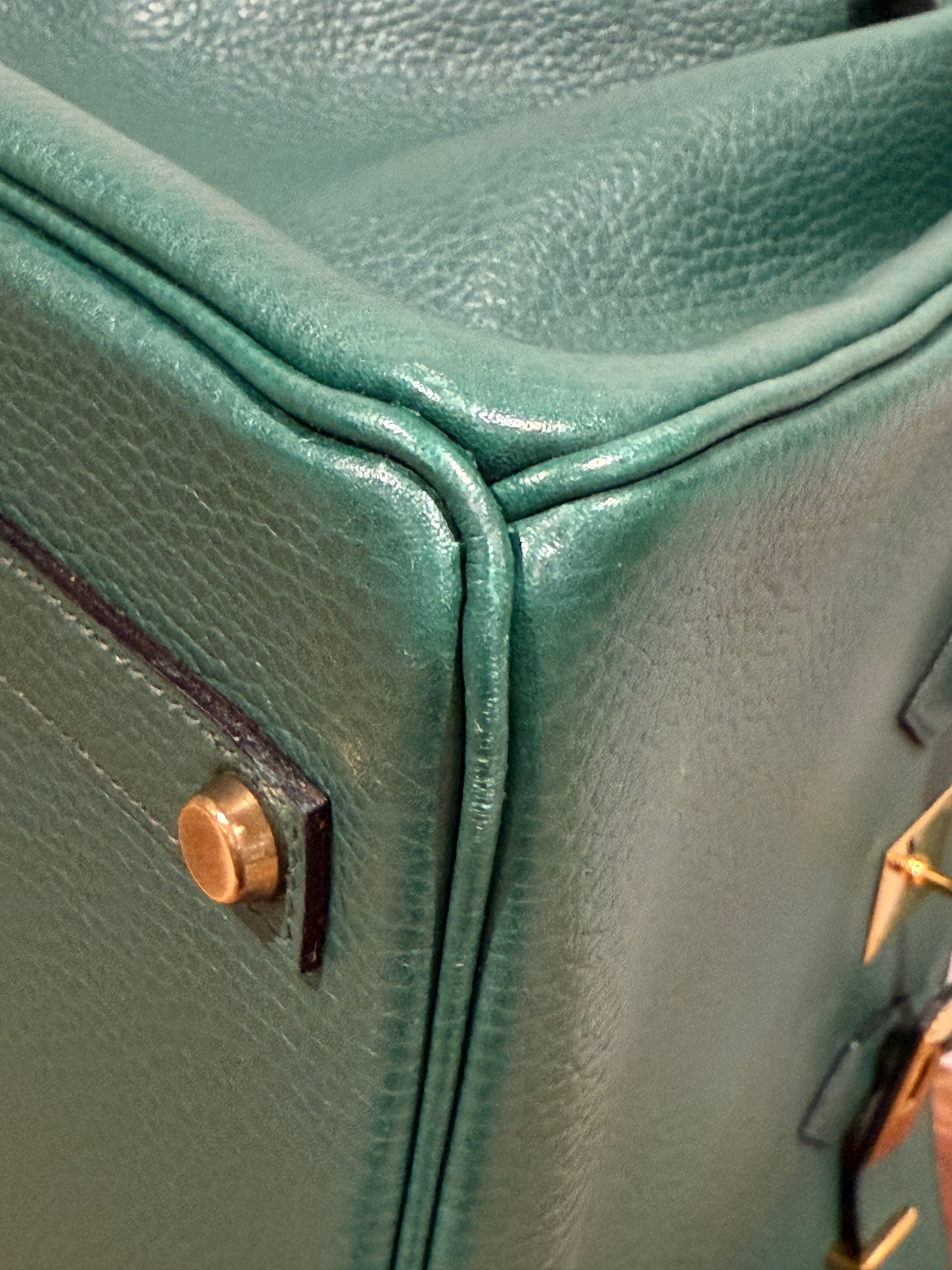 Vintage Hermès Birkin 35 Vert Anglais Ardennes Gold Hardware 1993