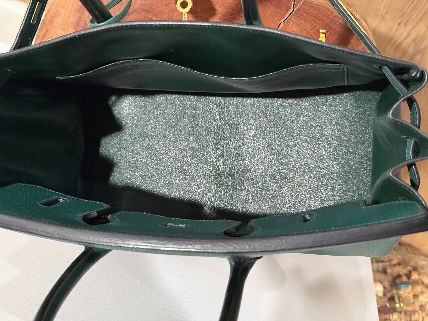 Vintage Hermès Birkin 35 Vert Anglais Ardennes Gold Hardware 1993