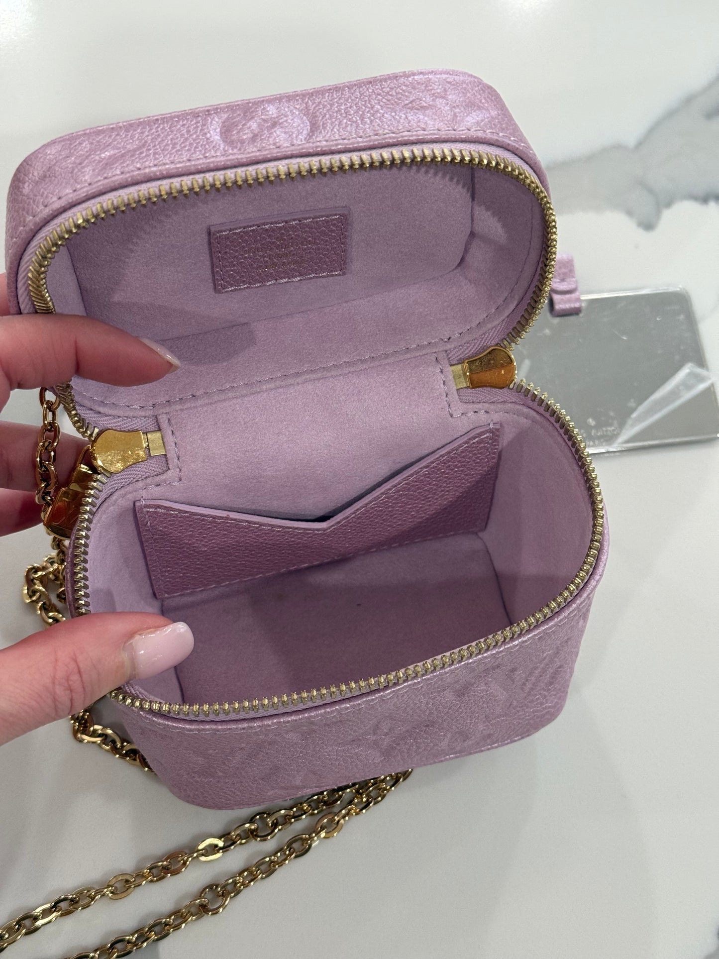 Louis Vuitton Micro Vanity Pearly Lilac microchip