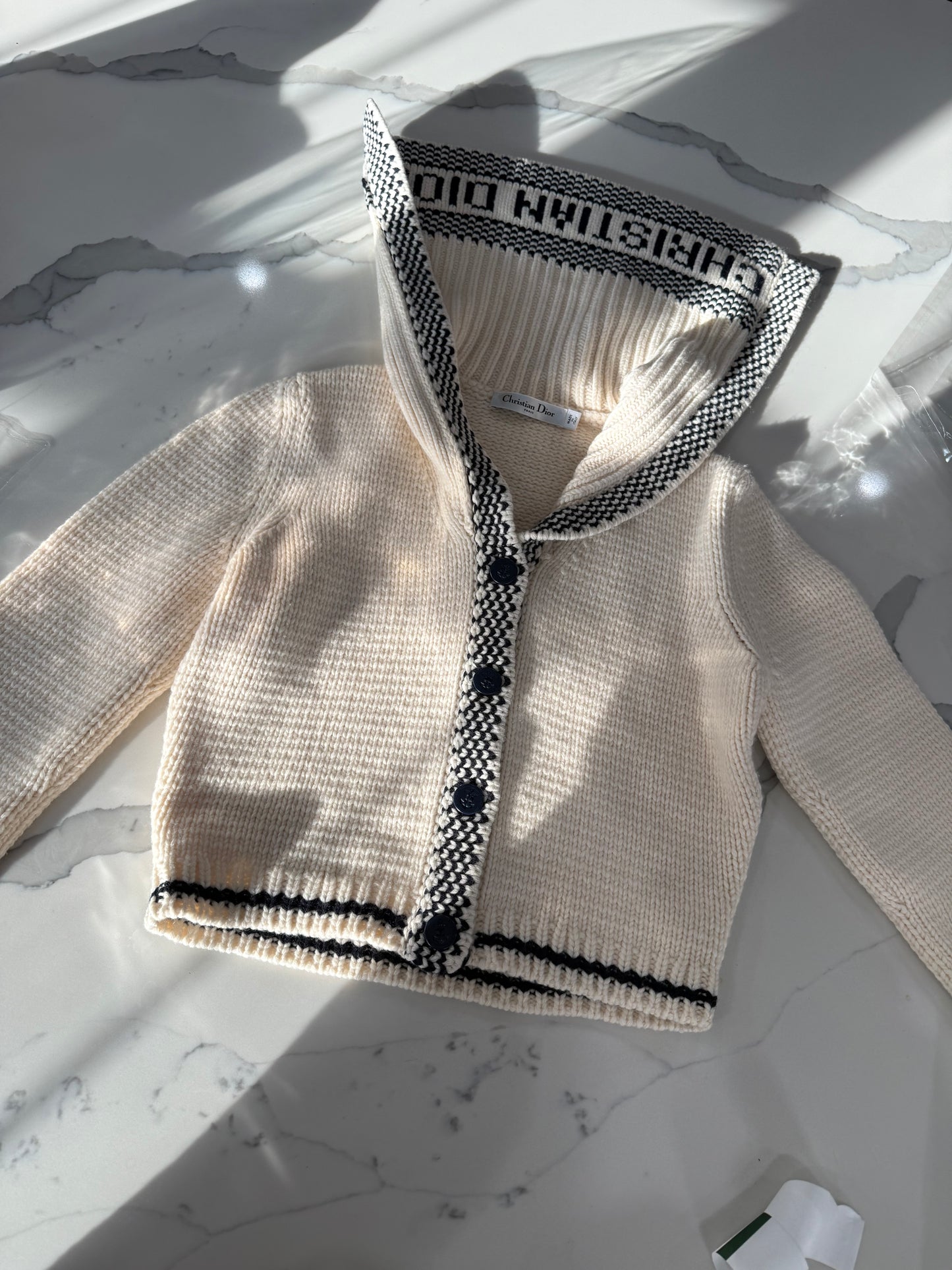 A Christian Dior Beige Wool Cardigan Sweater US size 4