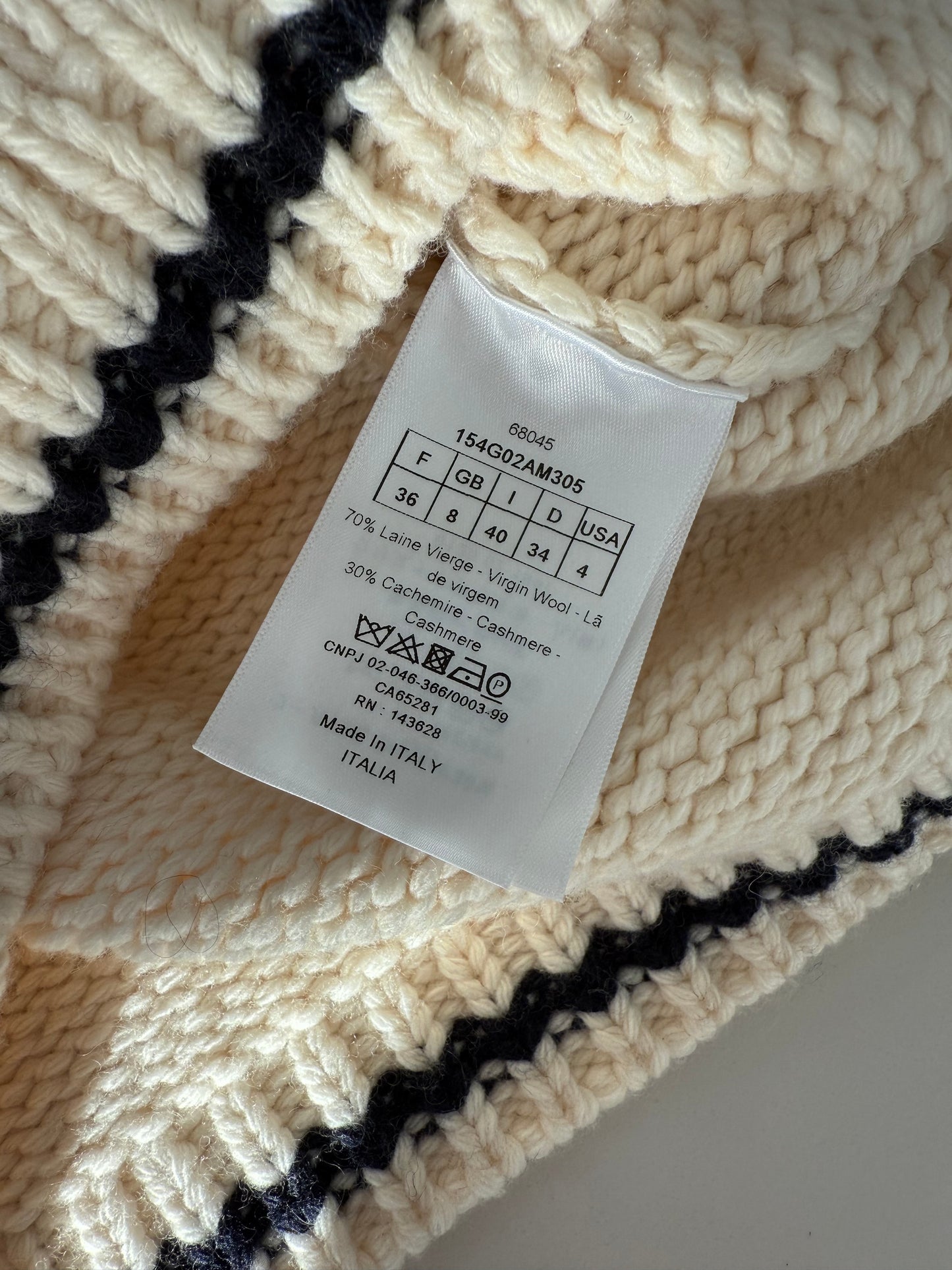 A Christian Dior Beige Wool Cardigan Sweater US size 4