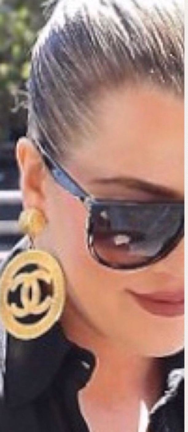 Chanel Vintage Collection 29 Sunburst Jumbo Clip On Earrings
