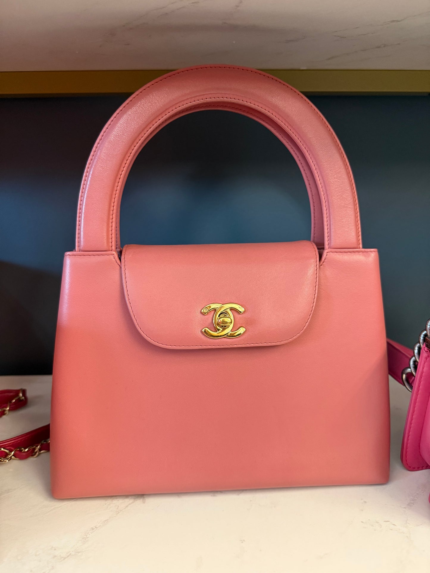 Chanel Mini Shopping Bag Kelly Pink Lambskin GHW