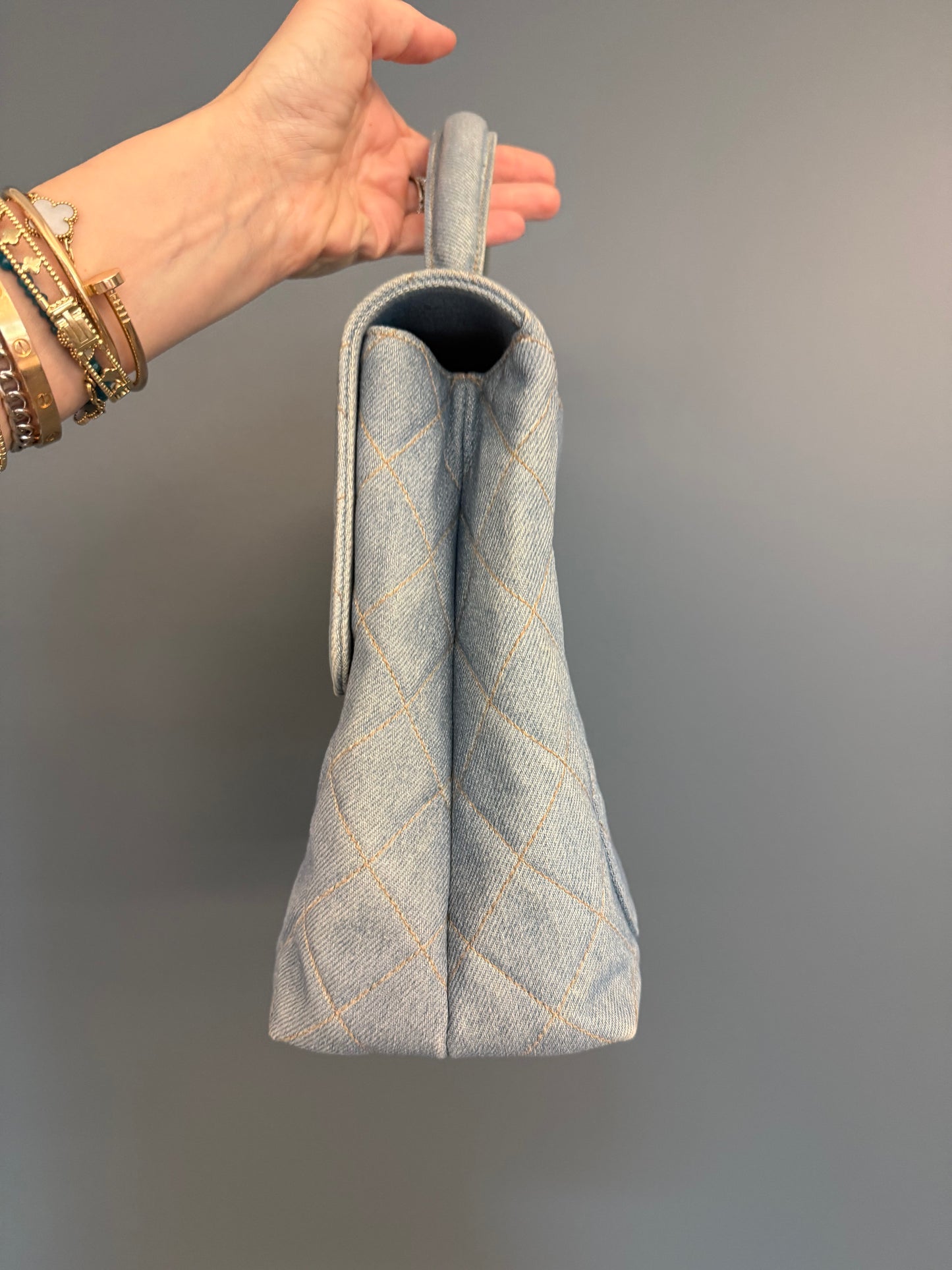 CHANEL Matelasse Kelly Handbag In Baby Blue SERIES 4
