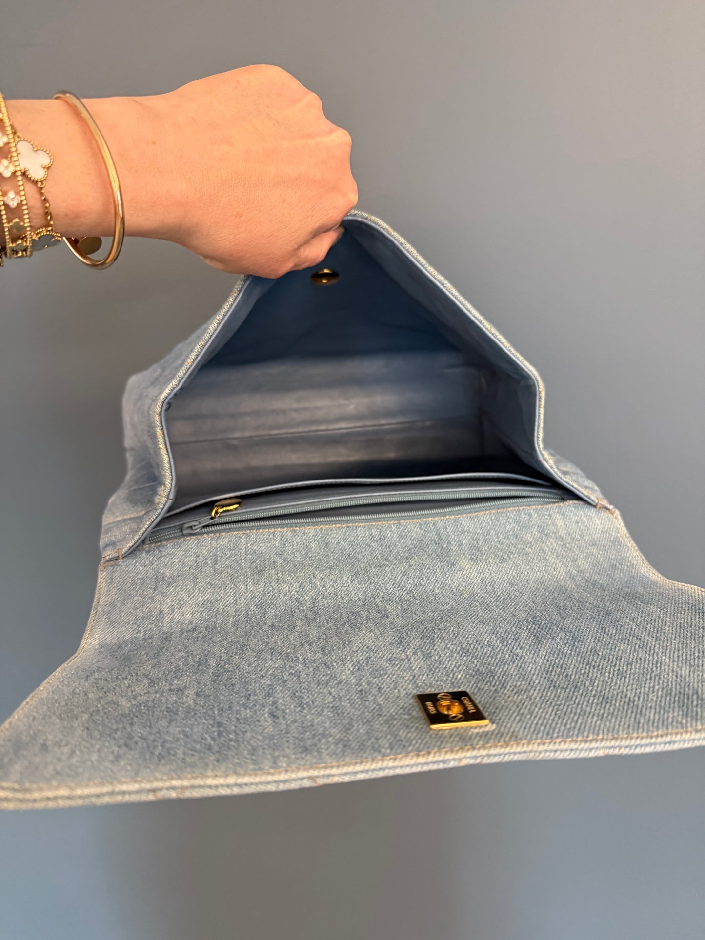 CHANEL Matelasse Kelly Handbag In Baby Blue SERIES 4
