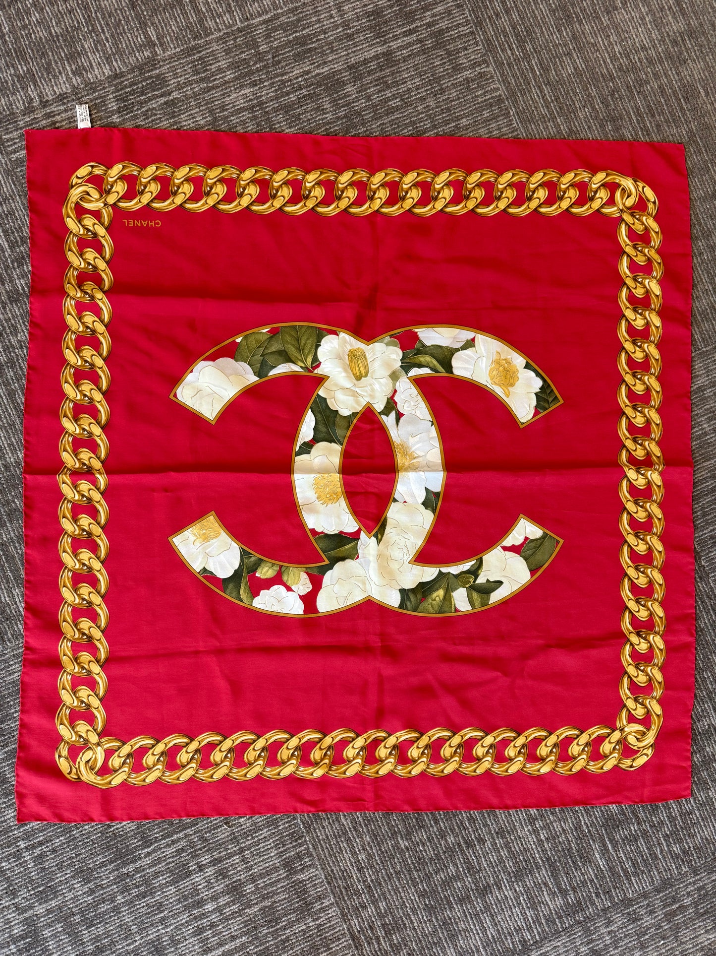 CHANEL Silk COCO Mark Scarf- 33.1”x 33.1”