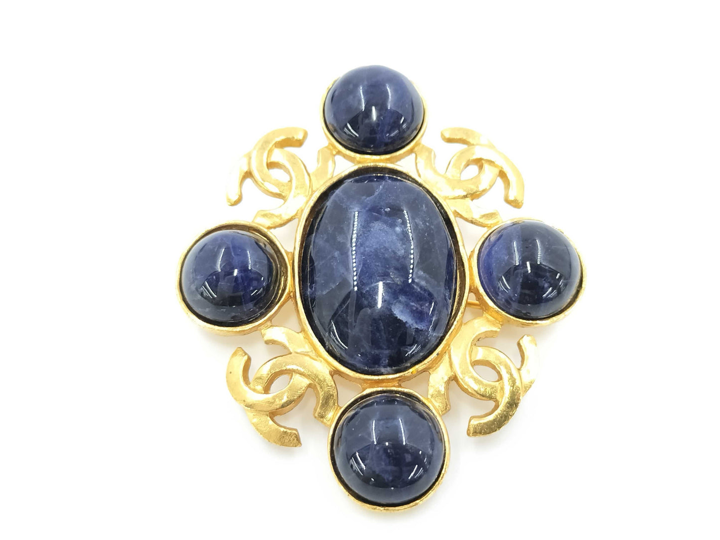 Chanel Coco Mark X 4 Colored Stones Brooch