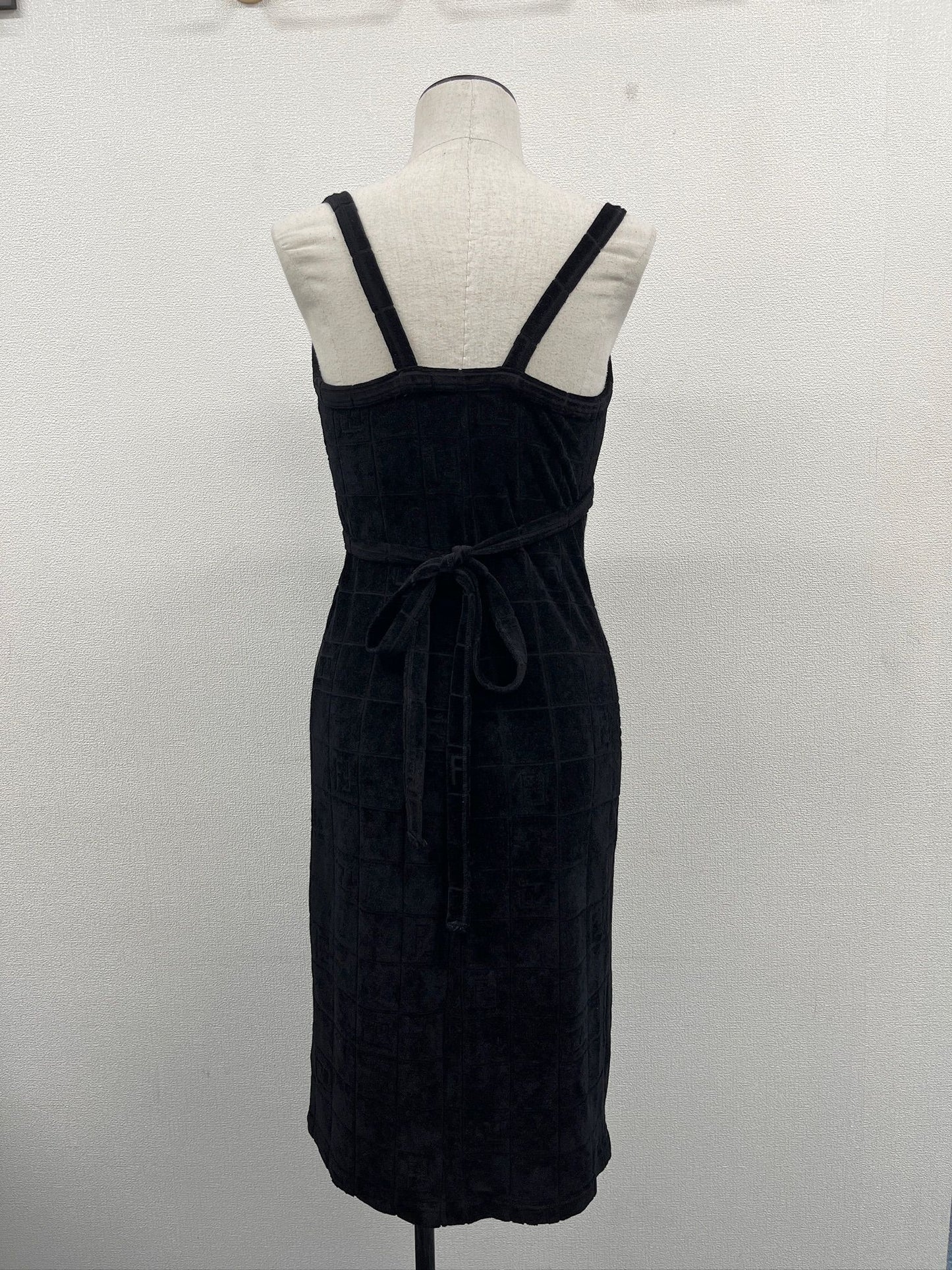 Fendi Velour Black Wrap Dress