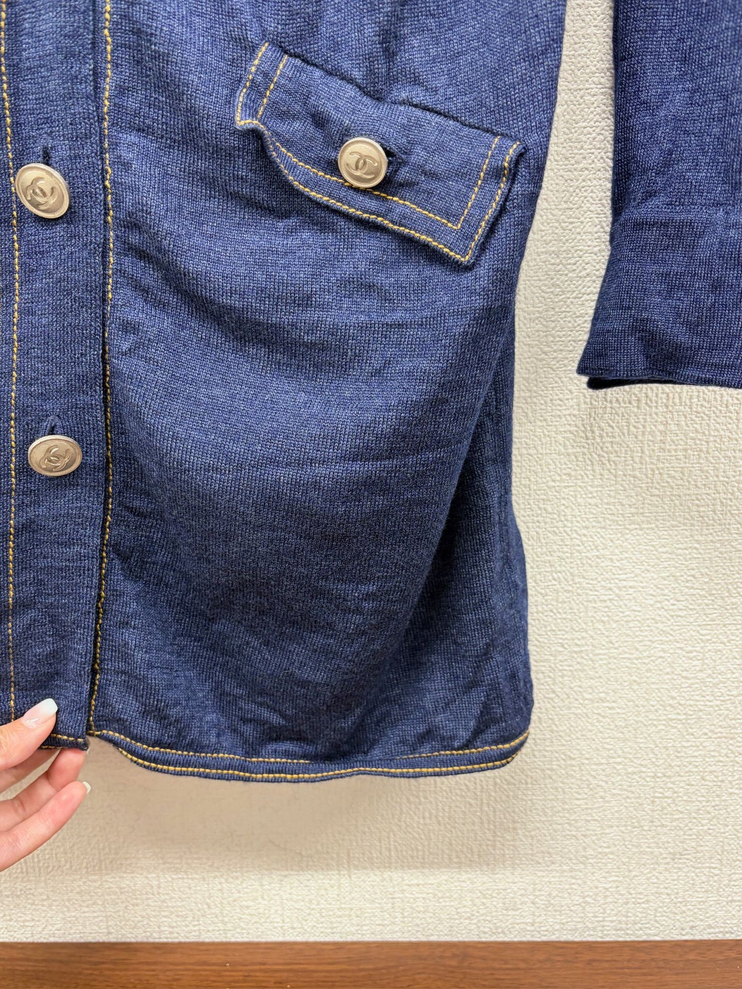 Chanel Blue "Denim"  Cardigan Tunic Dress  FR 34
