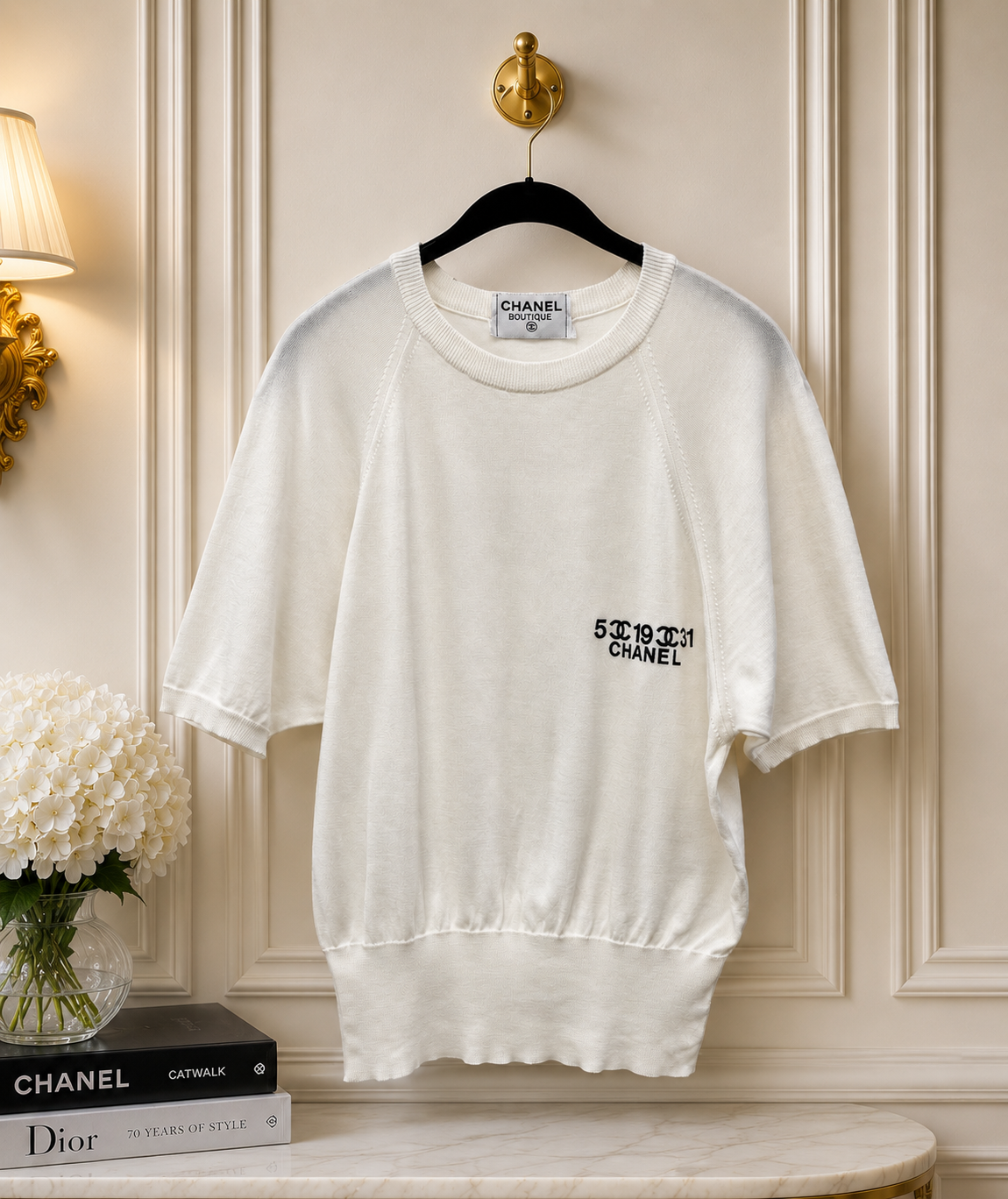 Chanel white short sleeve Fr 38