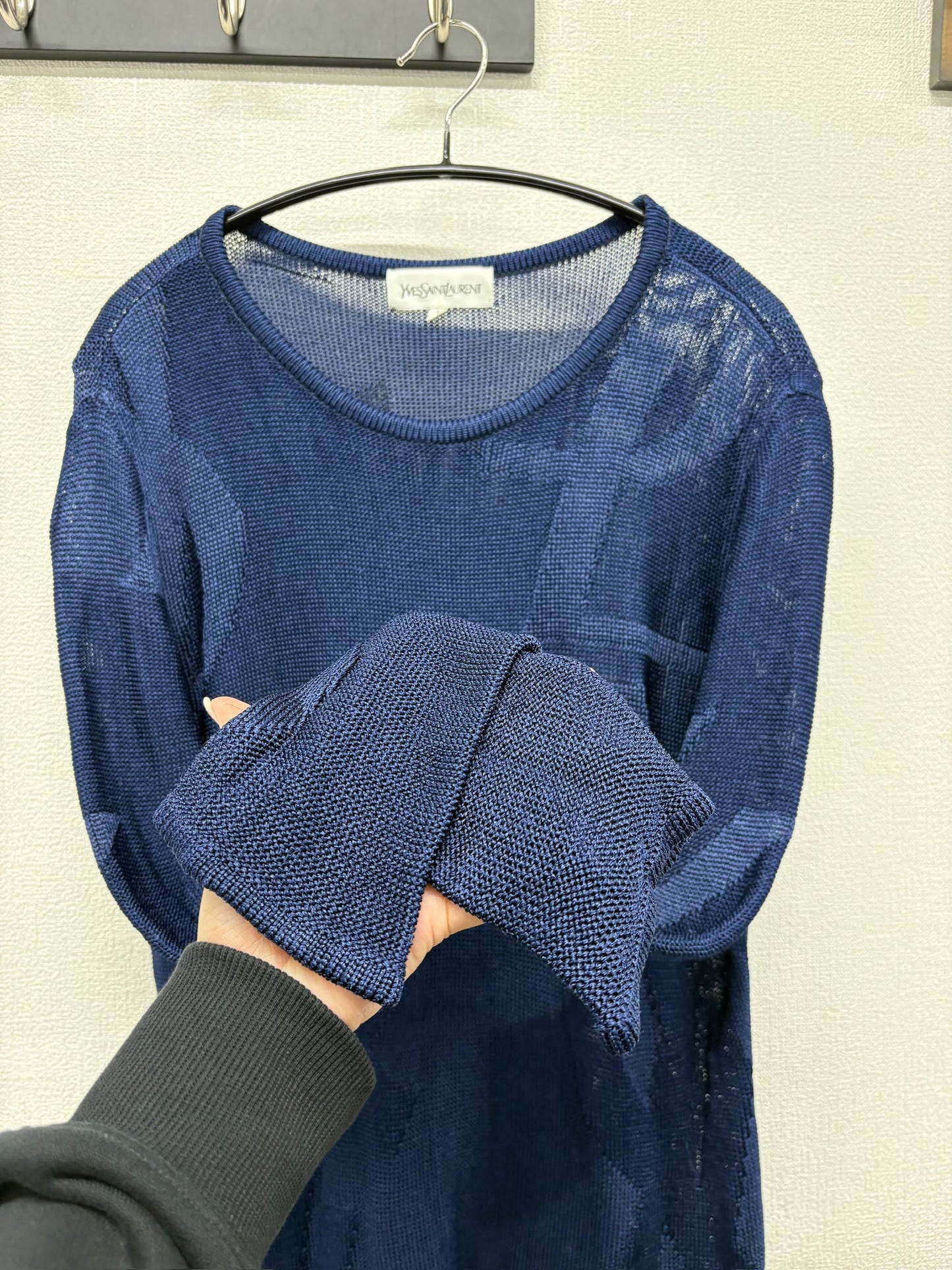 YSL Blue All over logo sweater size L