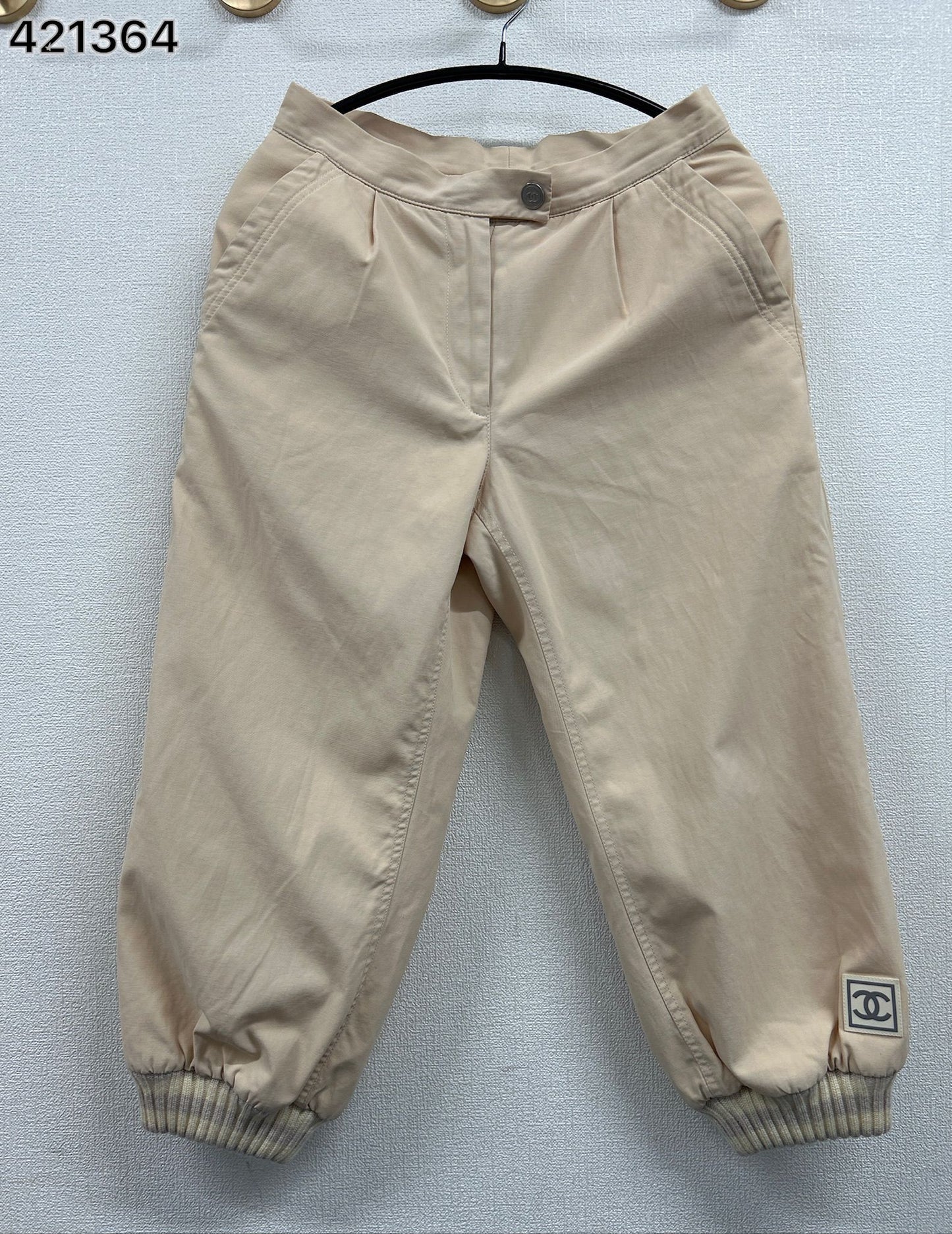 Chanel Beige Sportsline Pants 01A Fr 38