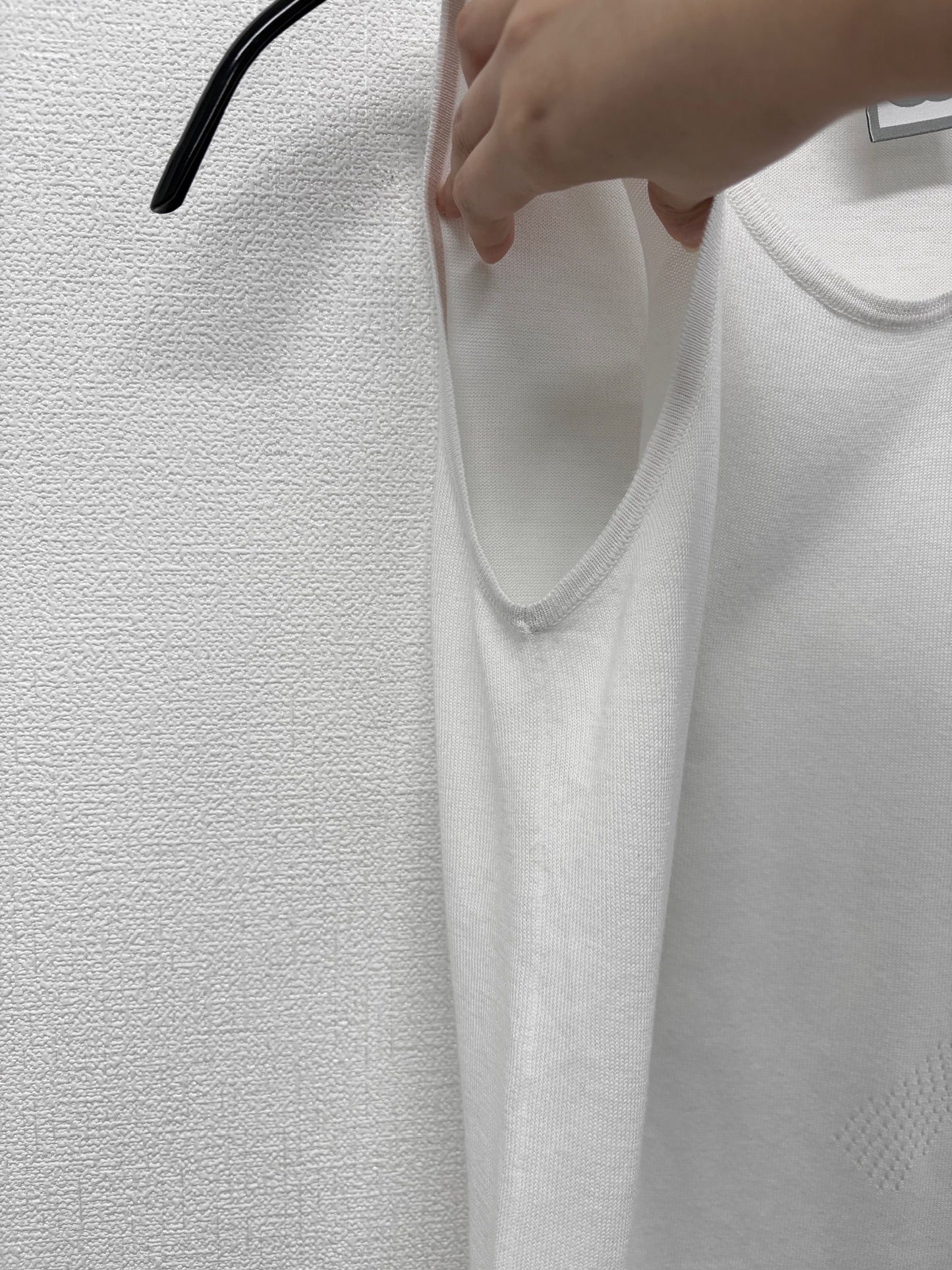 Chanel White Sportsline Tank with beige trim 08C