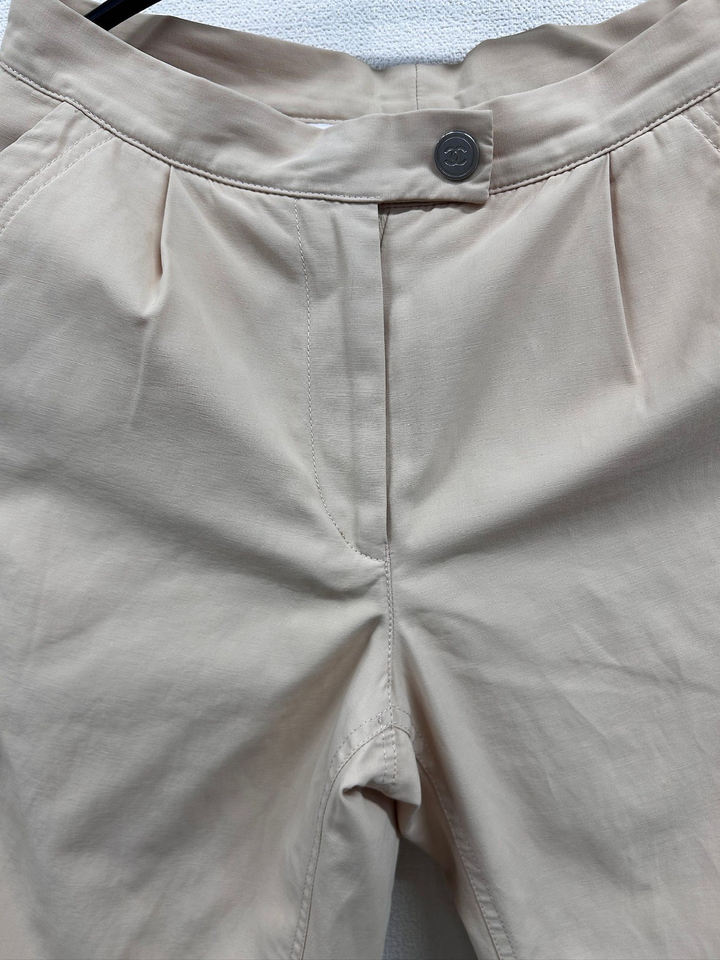 Chanel Beige Sportsline Pants 01A Fr 38