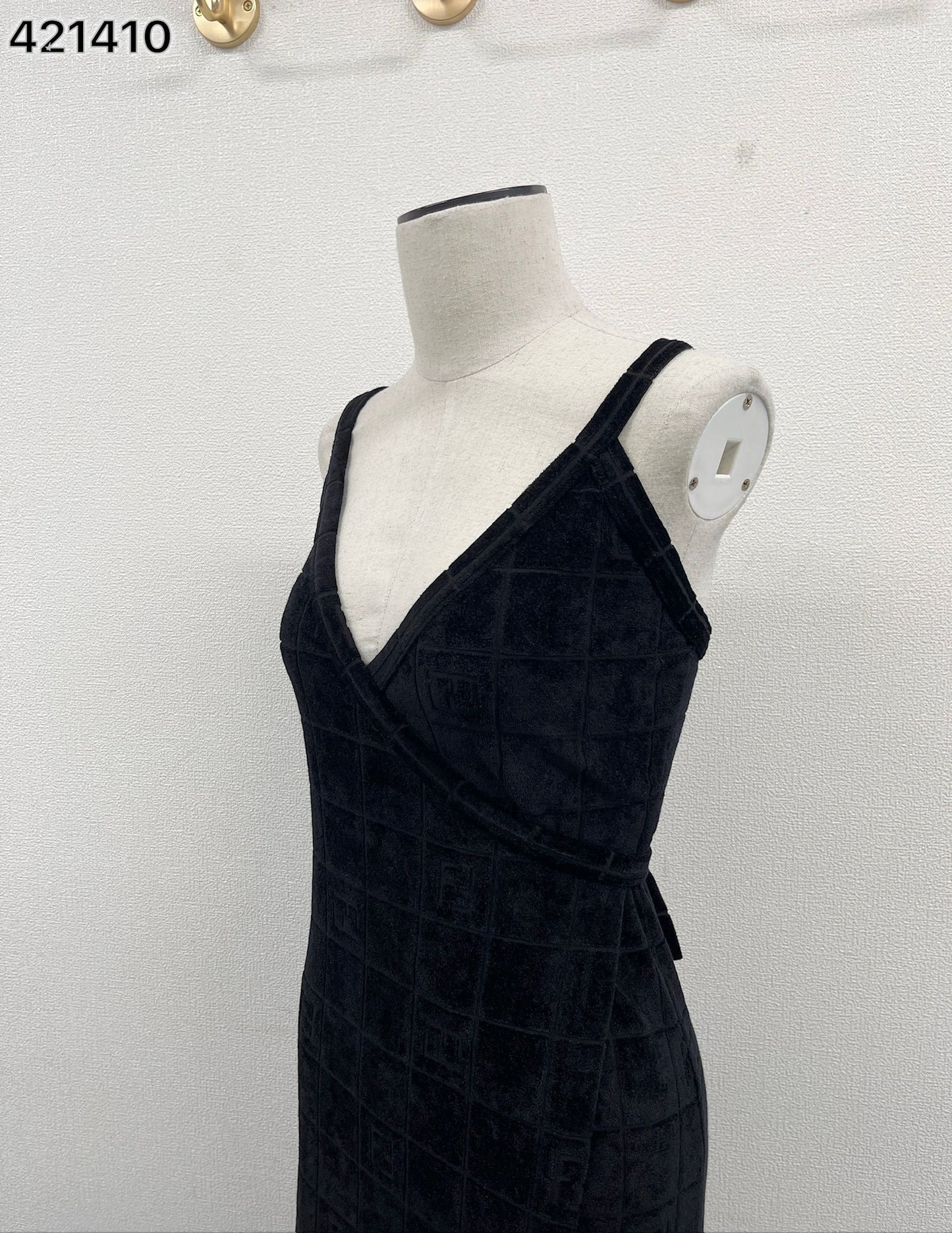 Fendi Velour Black Wrap Dress
