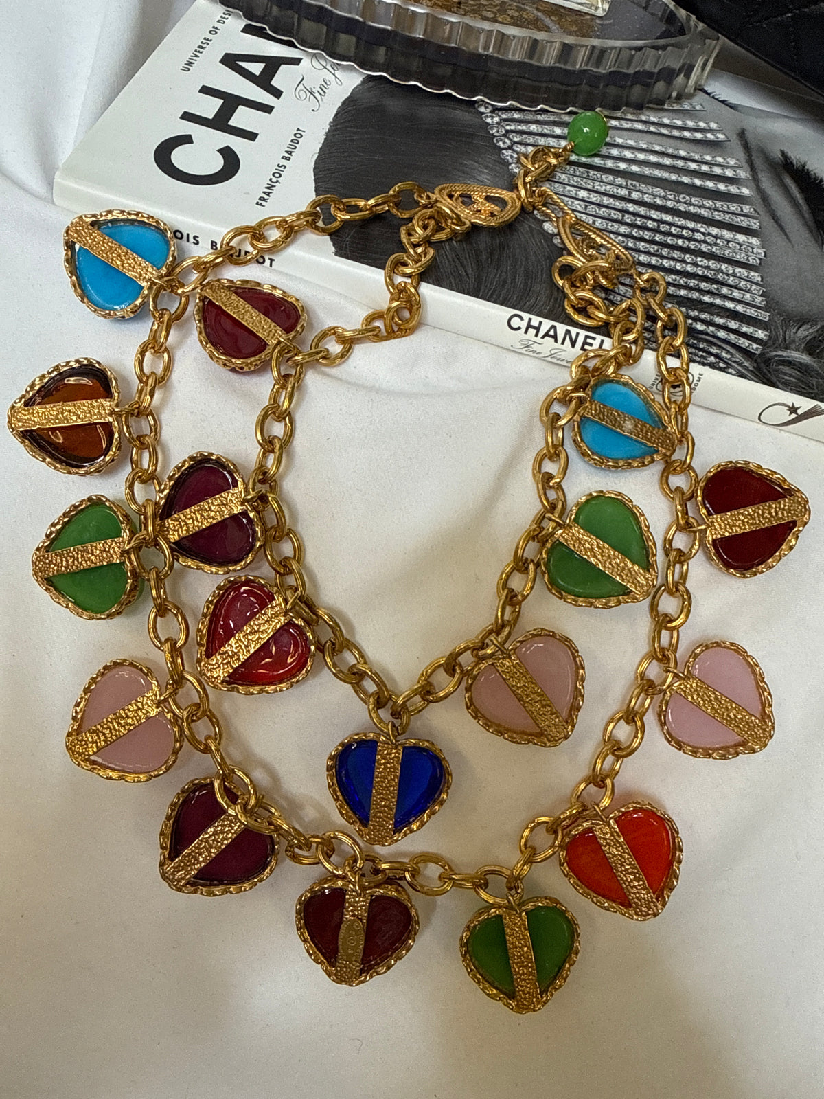 Chanel Rare Vintage Gripoix Love Heart Charm Necklace