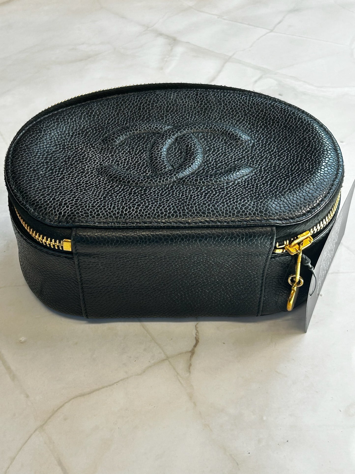 Rare Vintage Chanel Caviar Vanity with Mirror