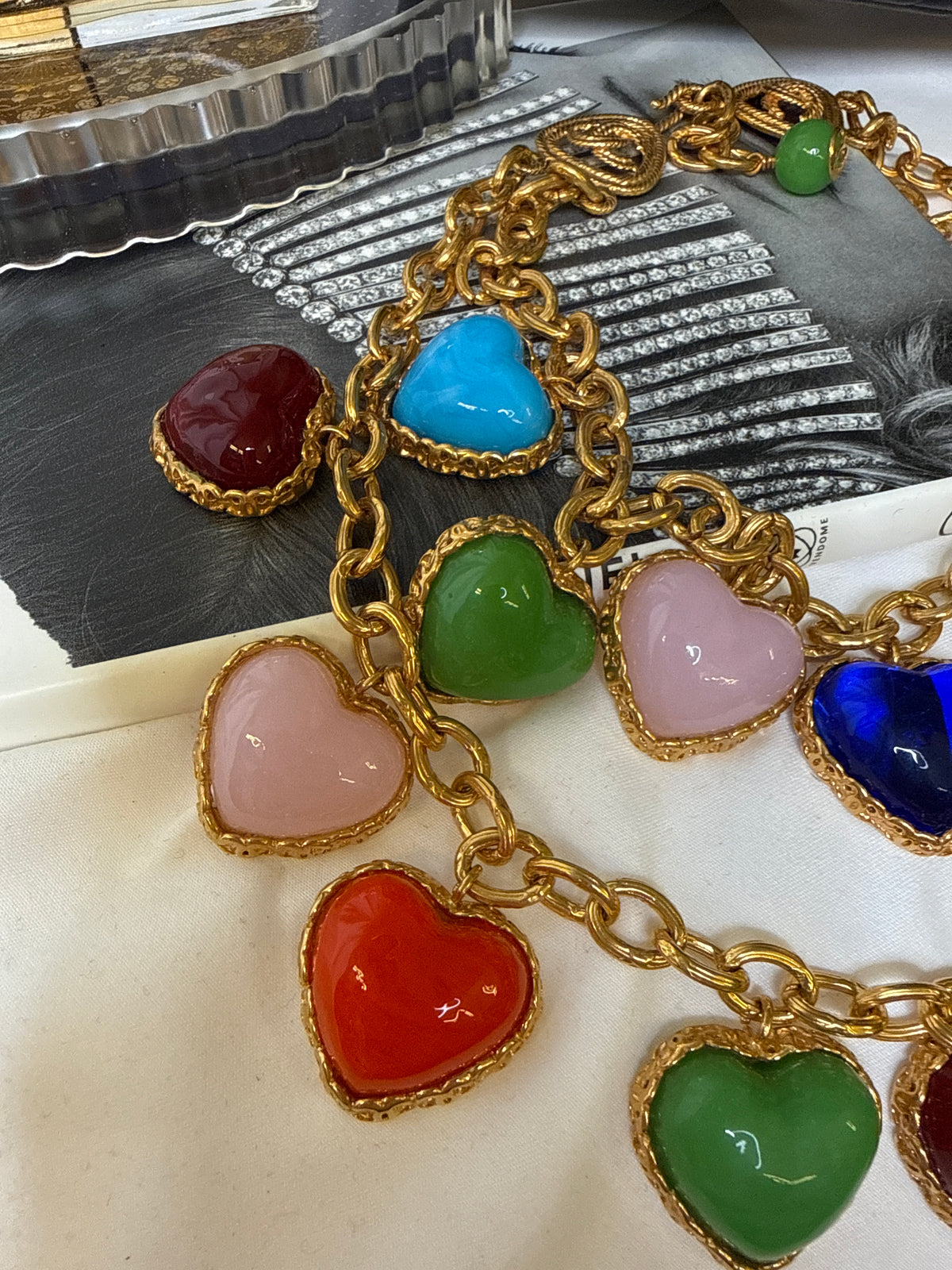 Chanel Rare Vintage Gripoix Love Heart Charm Necklace