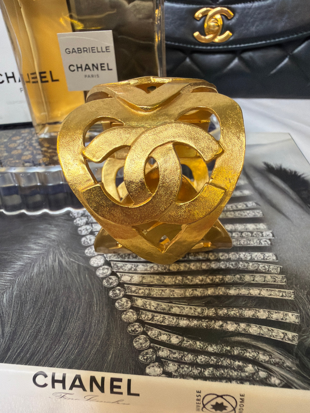Chanel 95P Hearts and CC Barbie collection hinge cuff