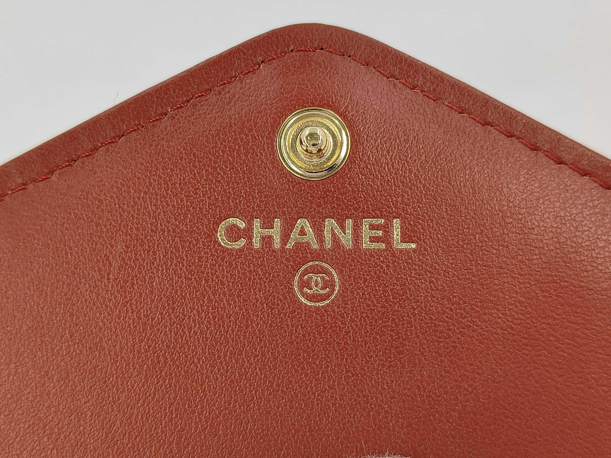 Chanel Suede small clutch / wallet with CC charms