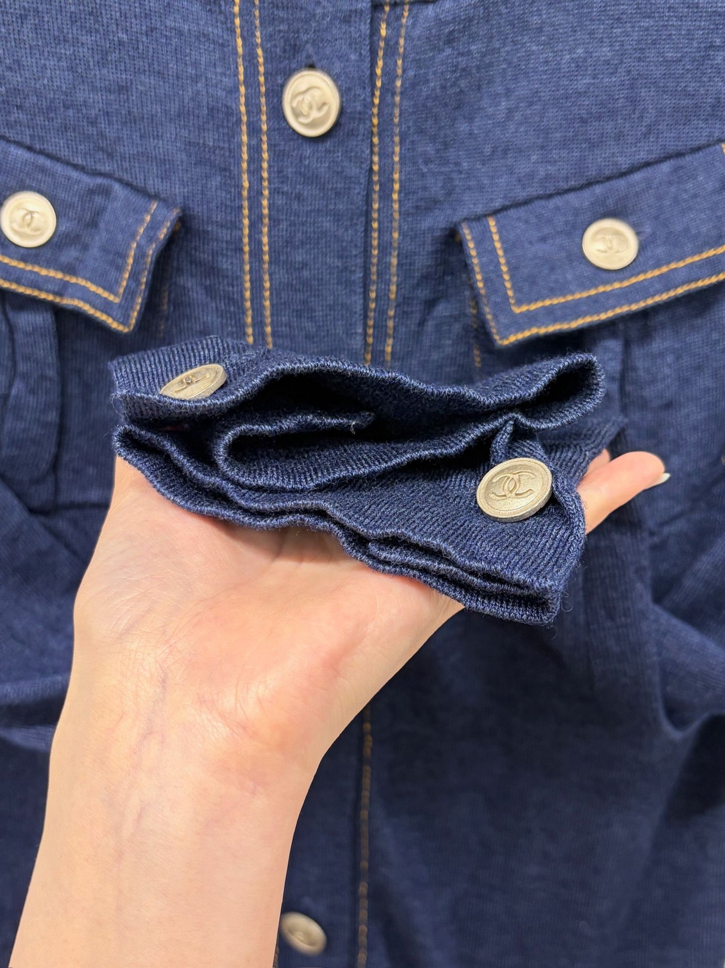 Chanel Blue "Denim"  Cardigan Tunic Dress  FR 34