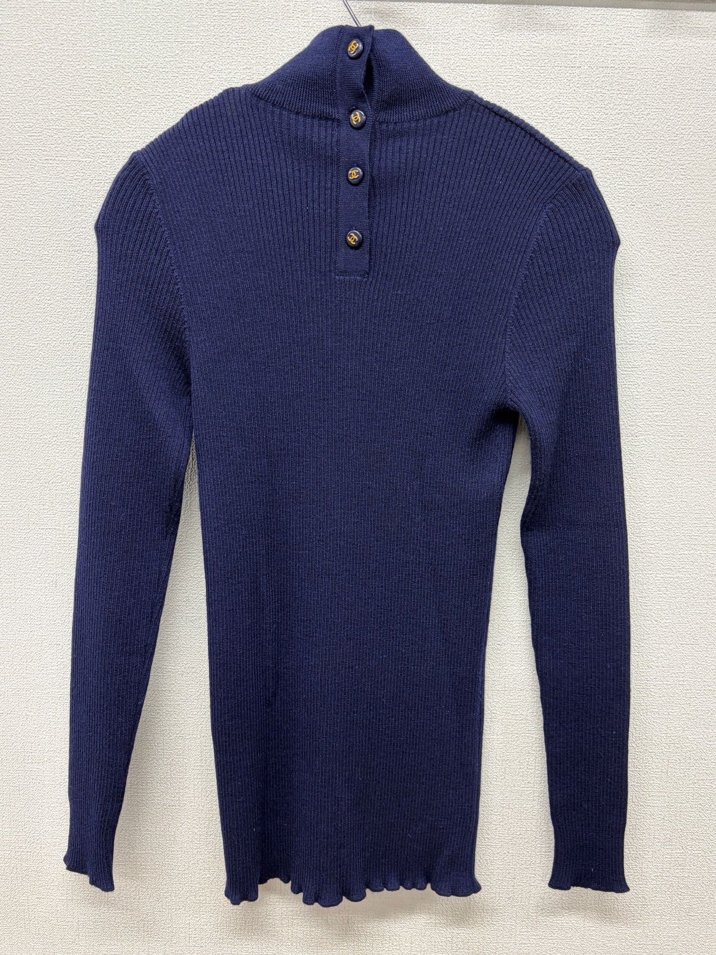 Chanel blue cashmere & Silk sweater 95A FR 40
