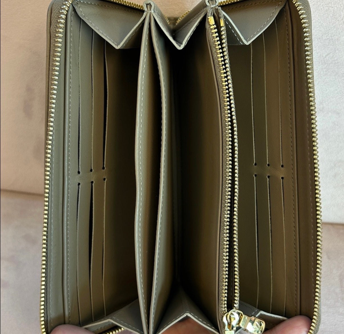 Louis Vuitton Zippy Wallet – Monogram Empreinte Leather in Khaki Beige Made in France