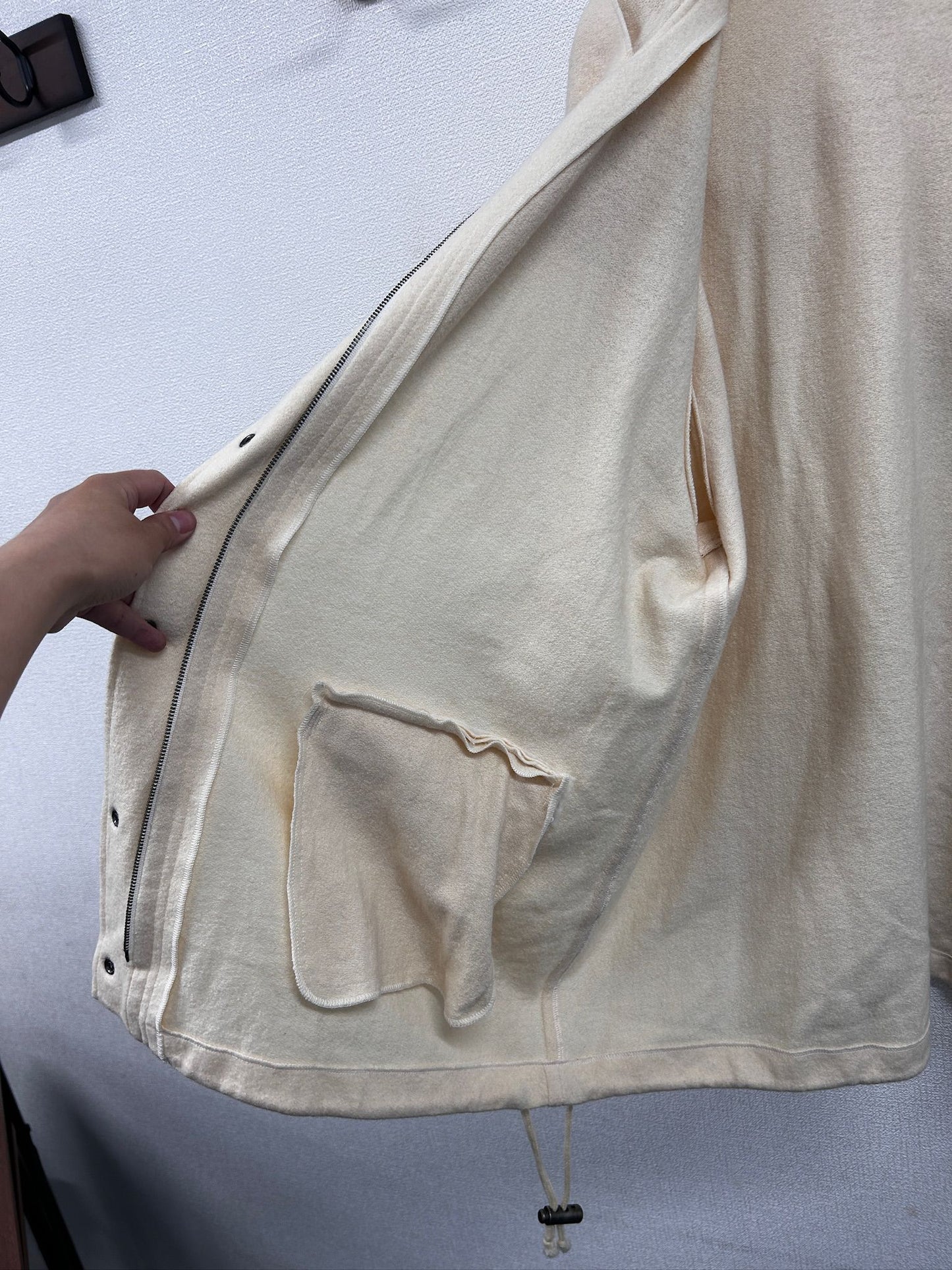 YSL Beige Logo Button hoodie jacket size L