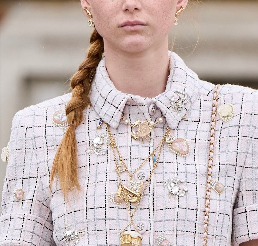 Chanel 2025 Cruise Metal Enamel Crystal Chain CC By the Sea Charms Gold Blue